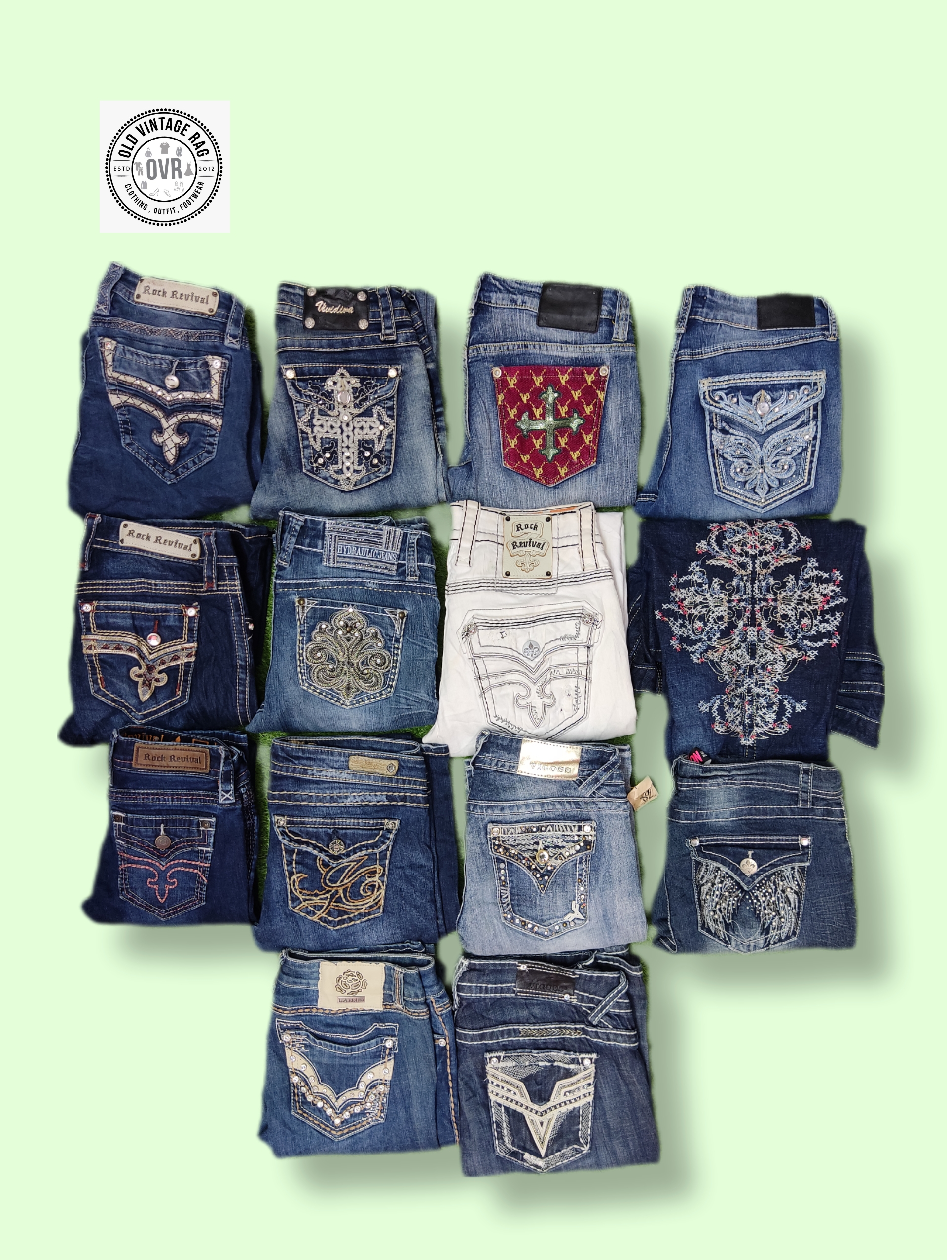 Jeans brodés 18 pièces