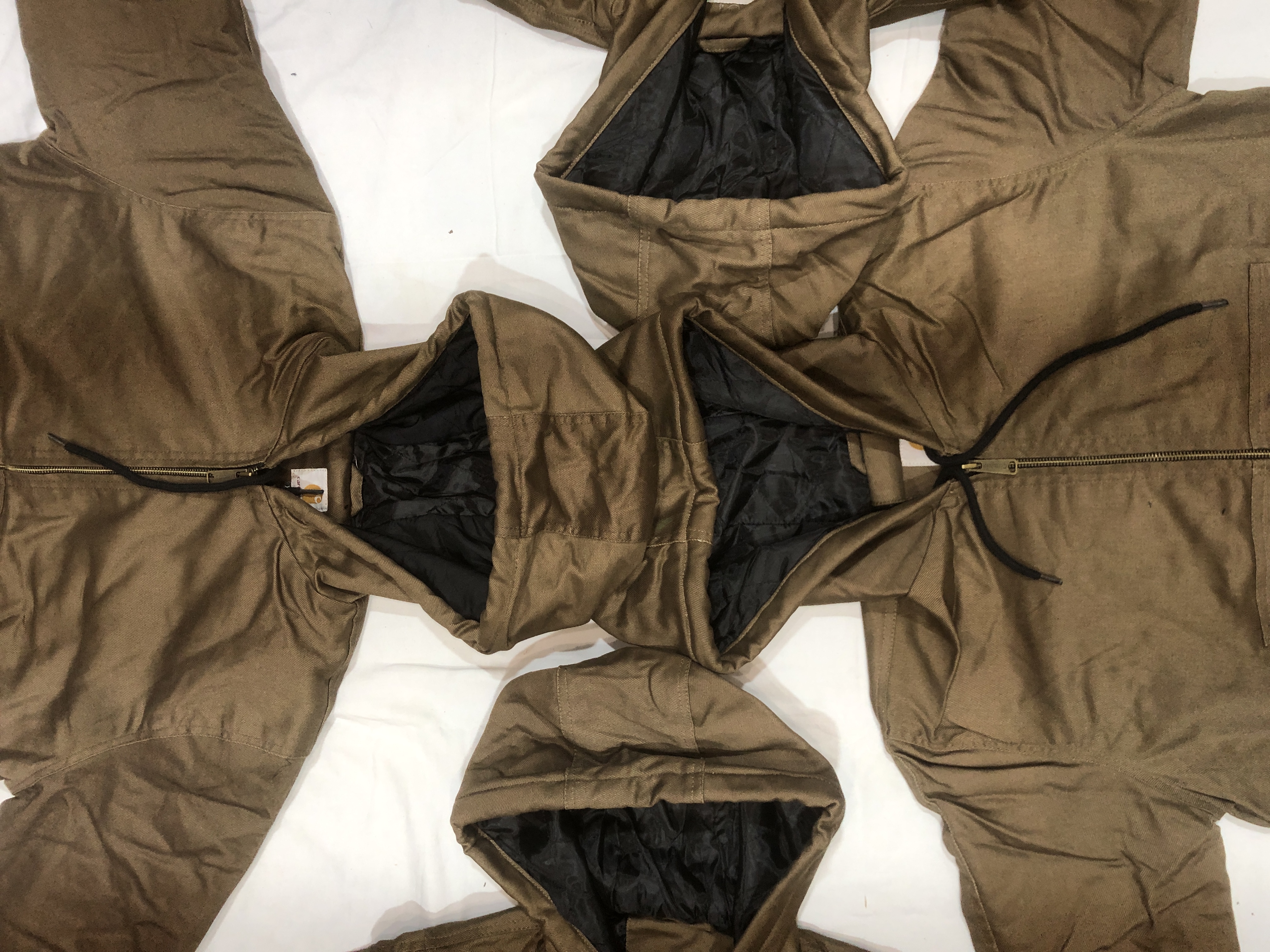 Sale Carhartt Reworked Brown Hoodies All Sizes - 15 pcs - #11125