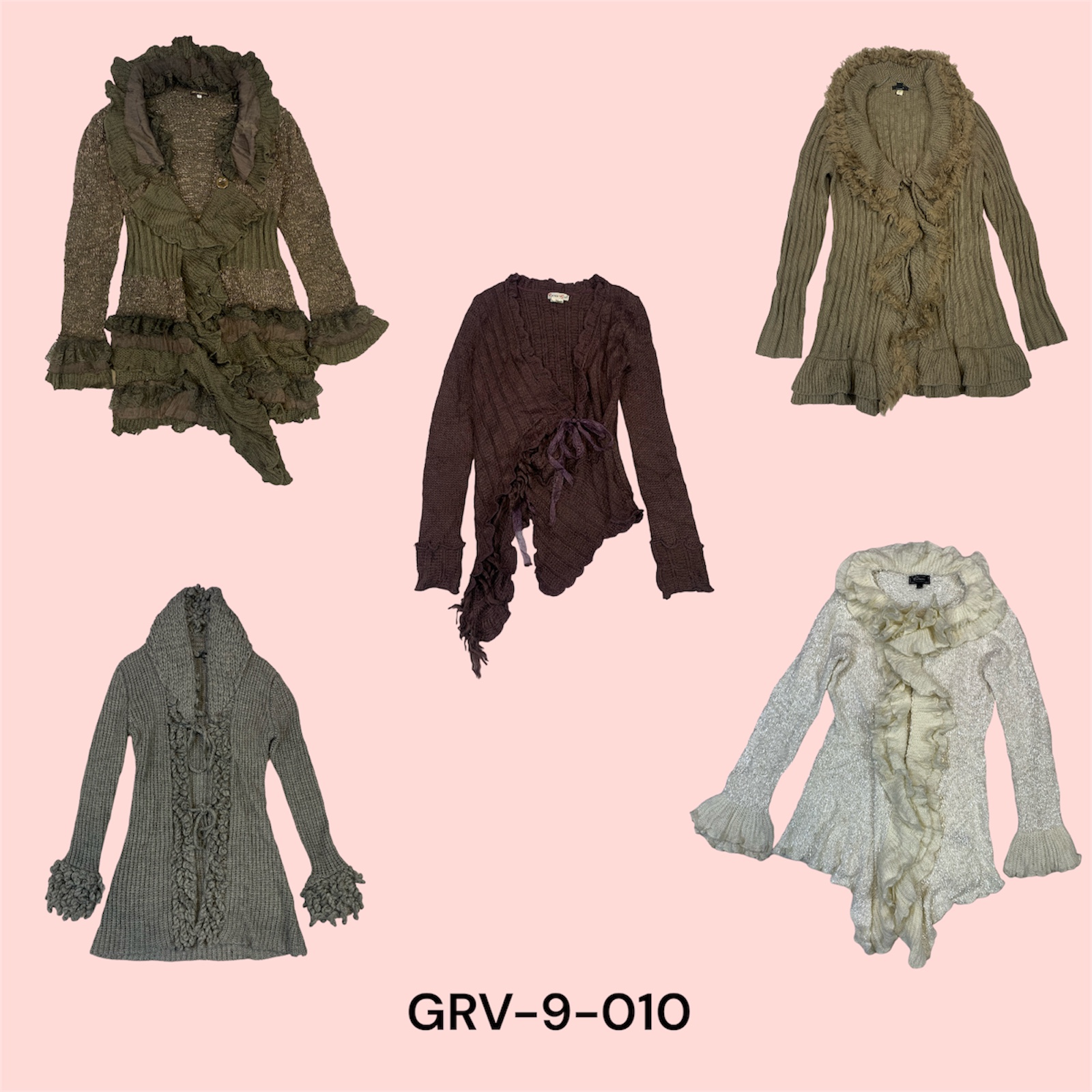 Retro Y2K Knitted Cardigan – Embrace Boho Style this Spring(grv-9-010)
