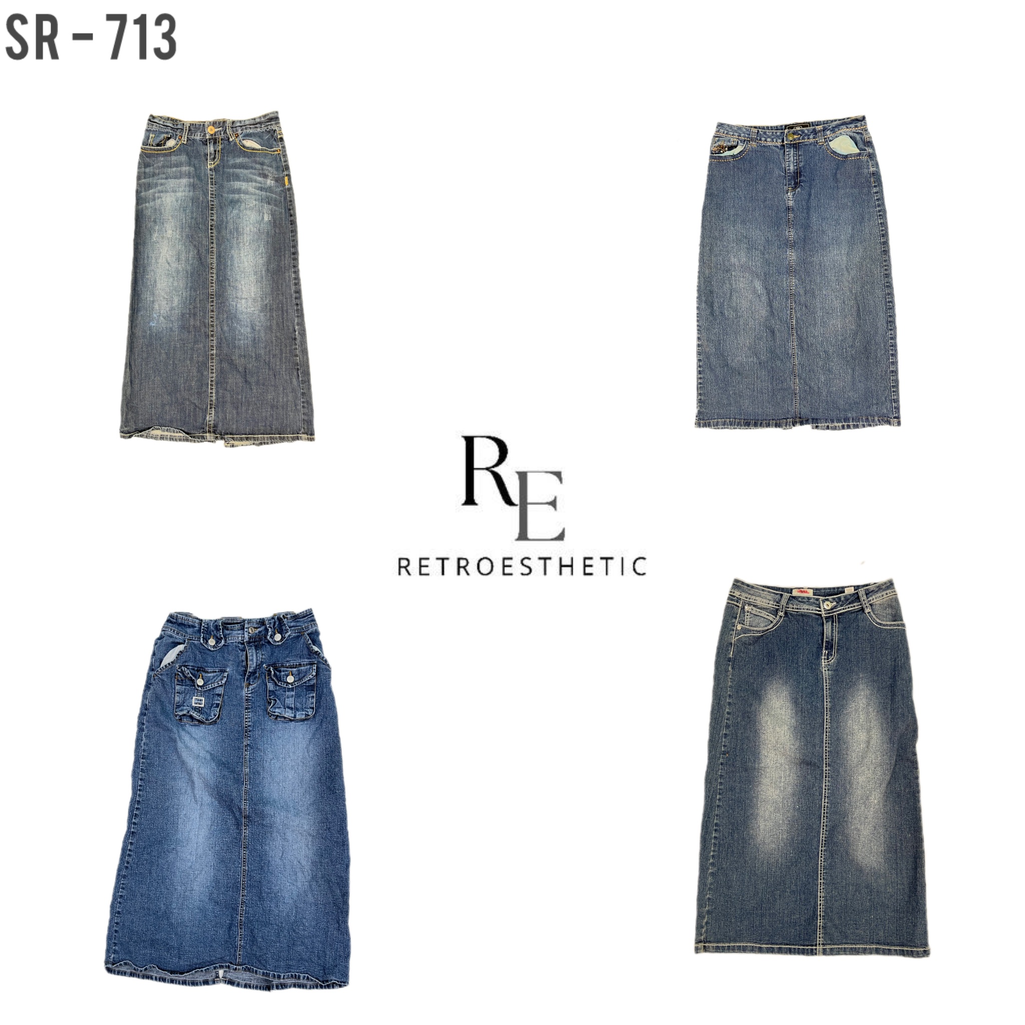 Y2k Retro Style Denim Skirts (SR-713)