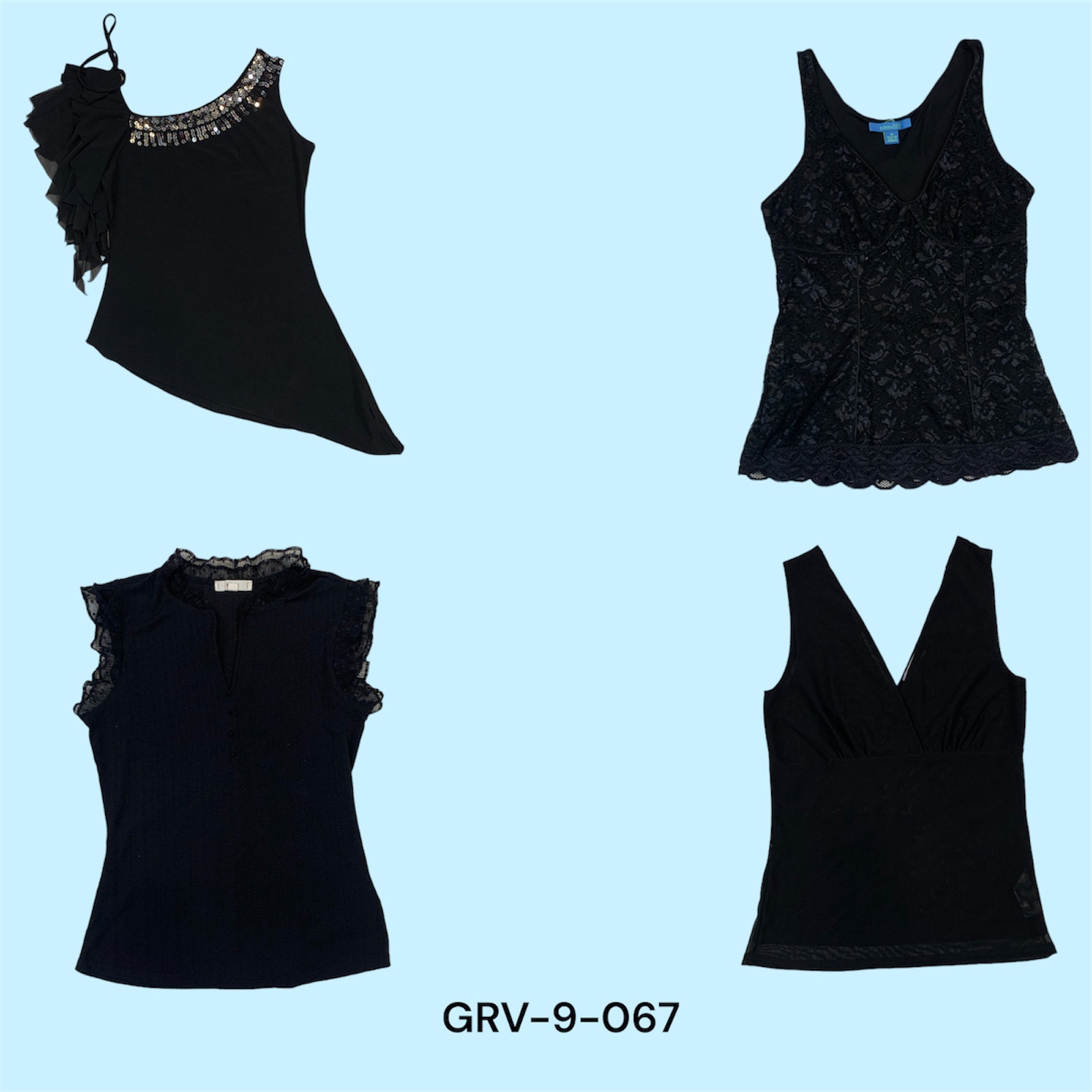 Y2K Black Poly Blouse – Effortless Chic for Every Look(grv-9-067)