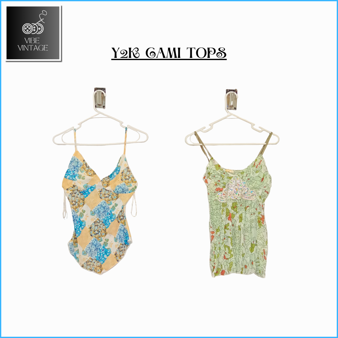 Y2K SEA GREEN CAMI TOPS - 10 PCS