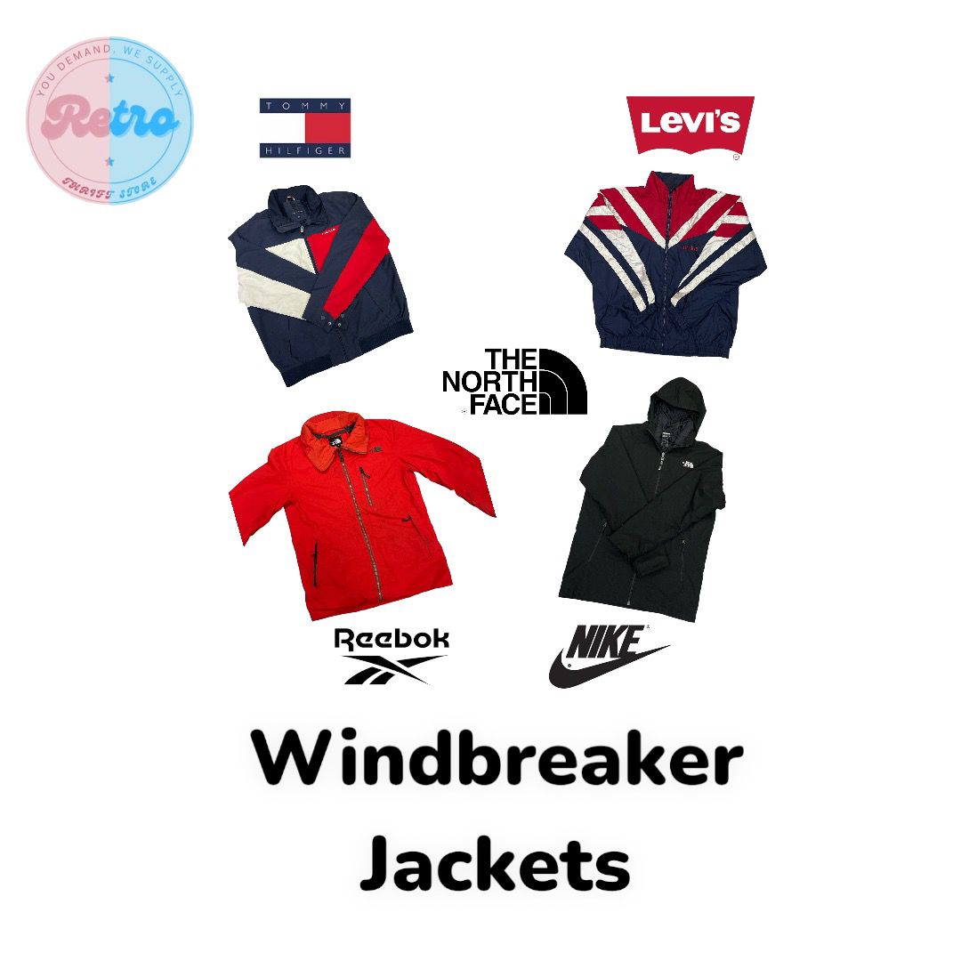 Branded Windbreaker Jackets The North Face | Tommy Hilfiger | Levi's | Nike | Reebok