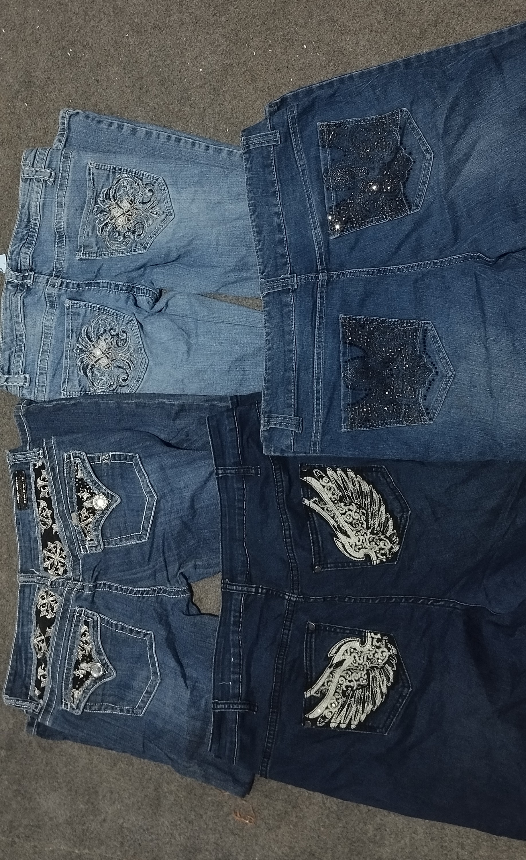 Jeans évasés Premium Miss Me & broderie HD Y2K 54 pièces