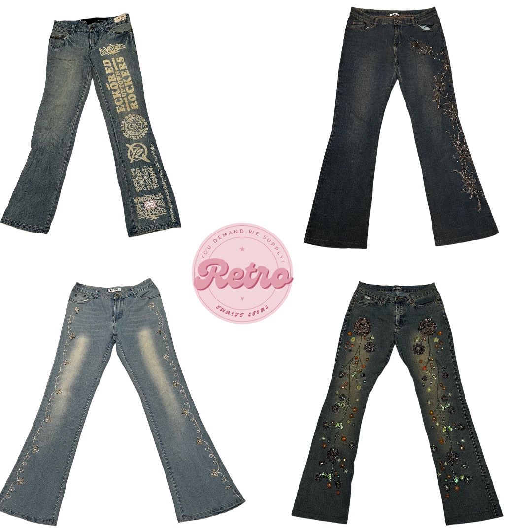 Pantalons embellis y2k en forte vente