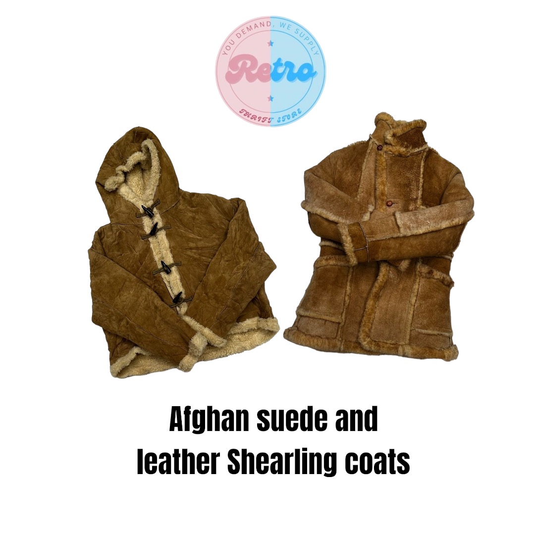 Manteaux et vestes en cuir et en daim afghan avec doublure en shearling