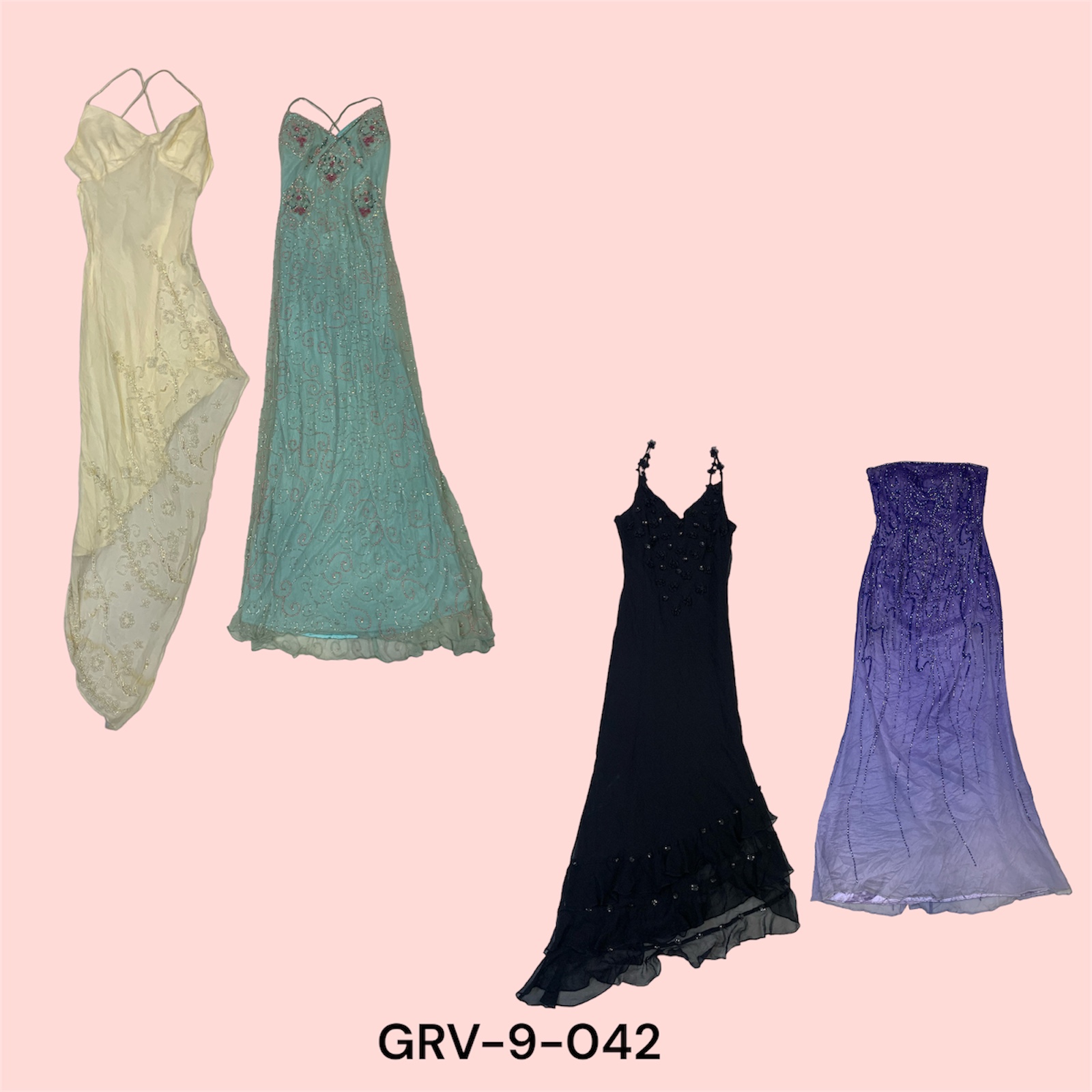 Y2K Prom Dress – Sparkling Beaded Elegance for a Retro Vibe(grv-9-042)