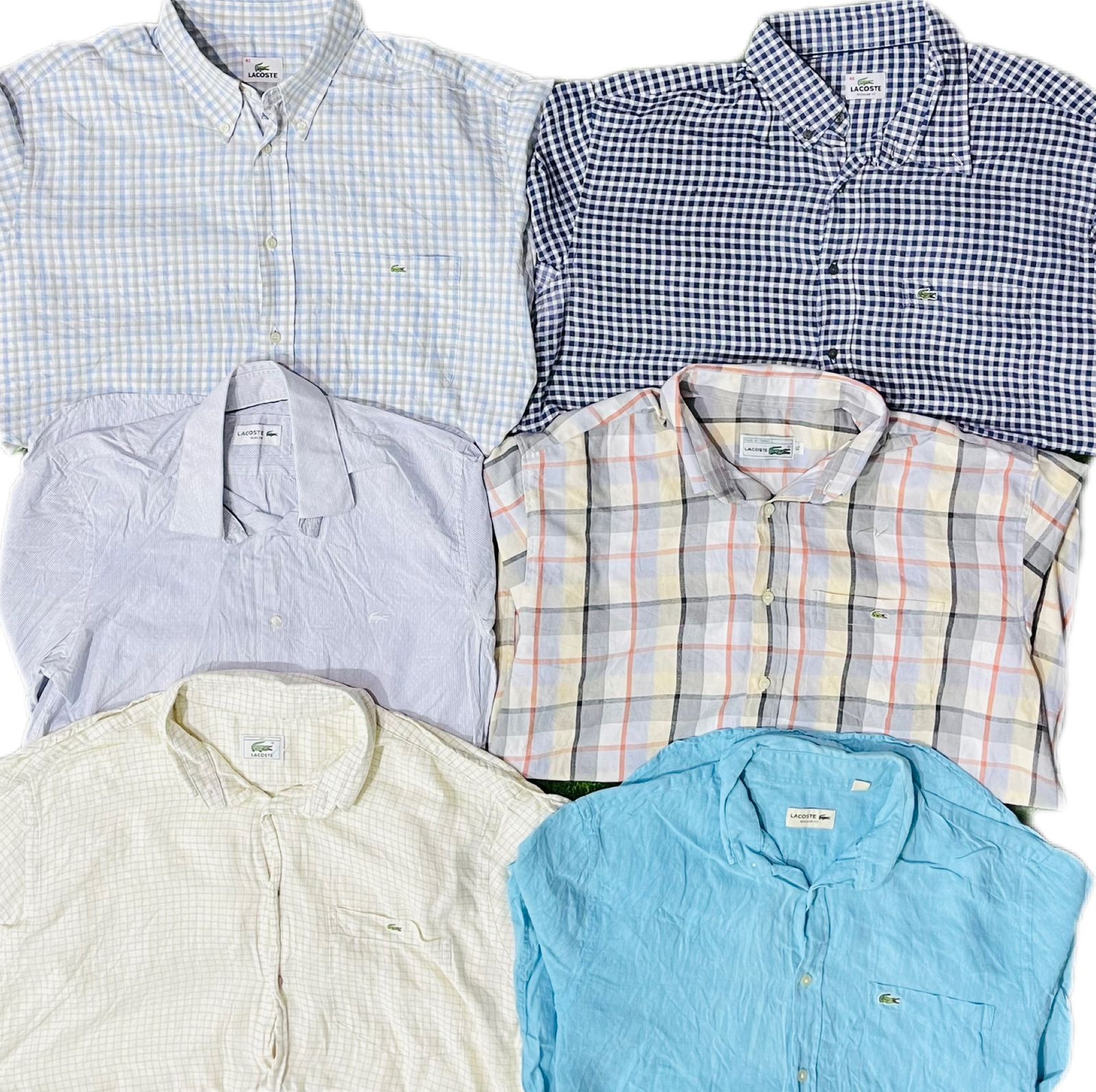 Lacoste stripped and checked shirts 10 pcs