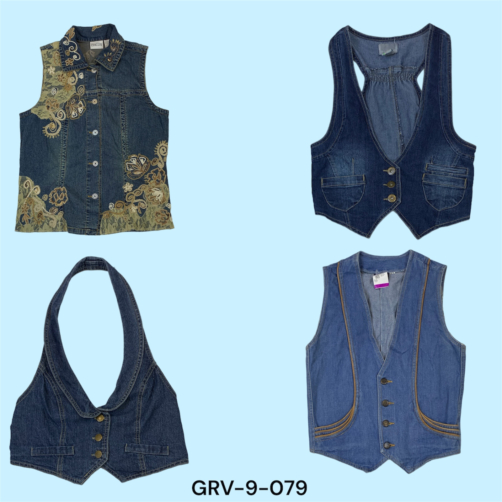 Y2K Sexy Women’s Denim Waistcoat – Bold, Retro, and Trendy(9-079)