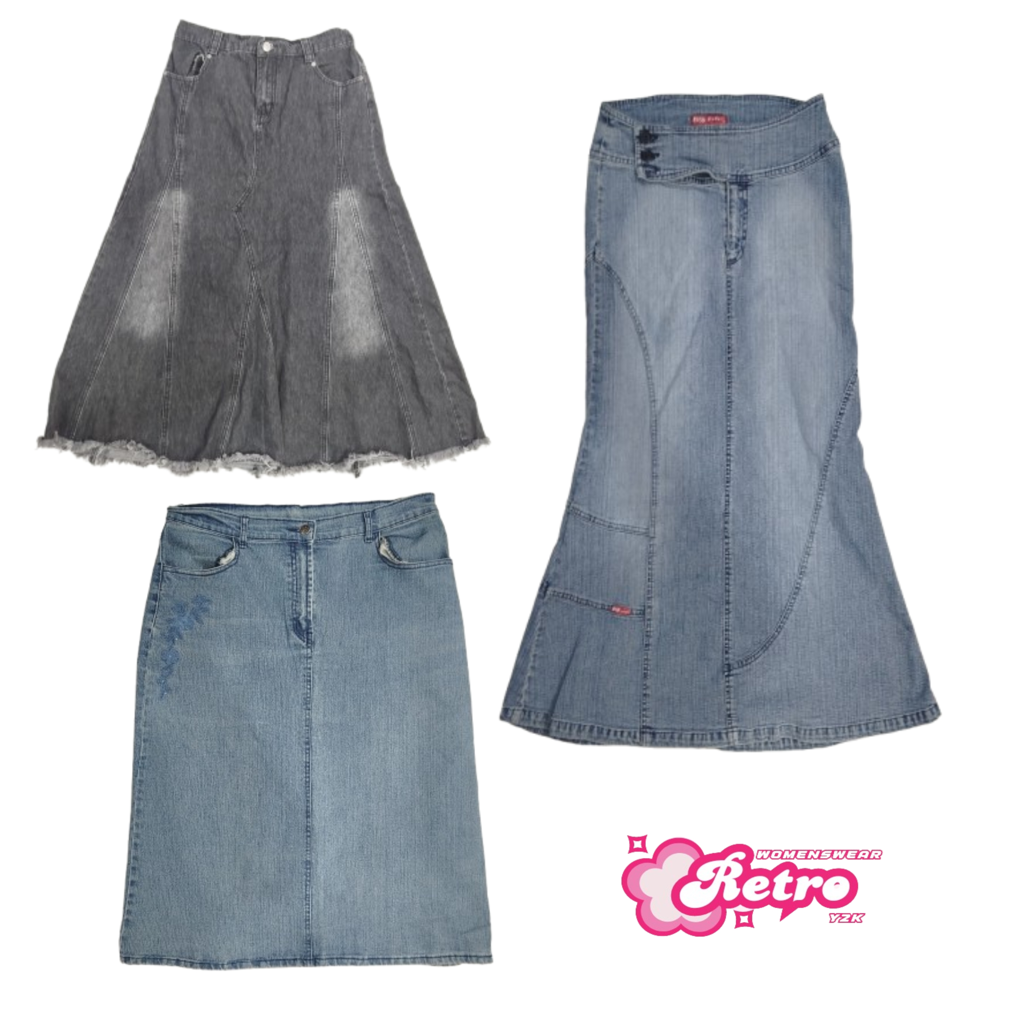 Y2K IT Girl Denim Maxi Skirts