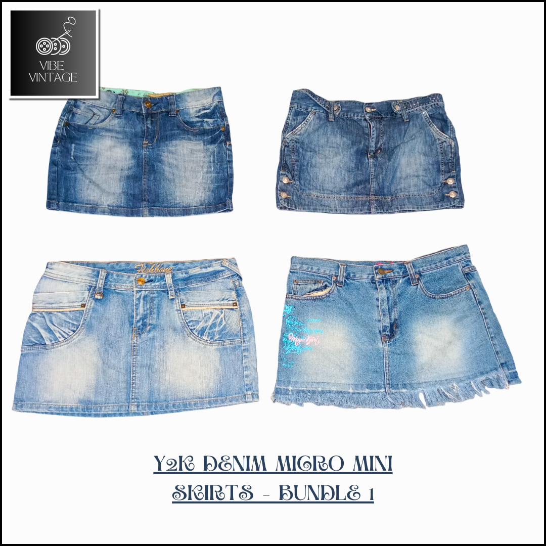 Y2K DENIM MICRO MINI SKIRTS - BUNDLE 1 - 10 PCS