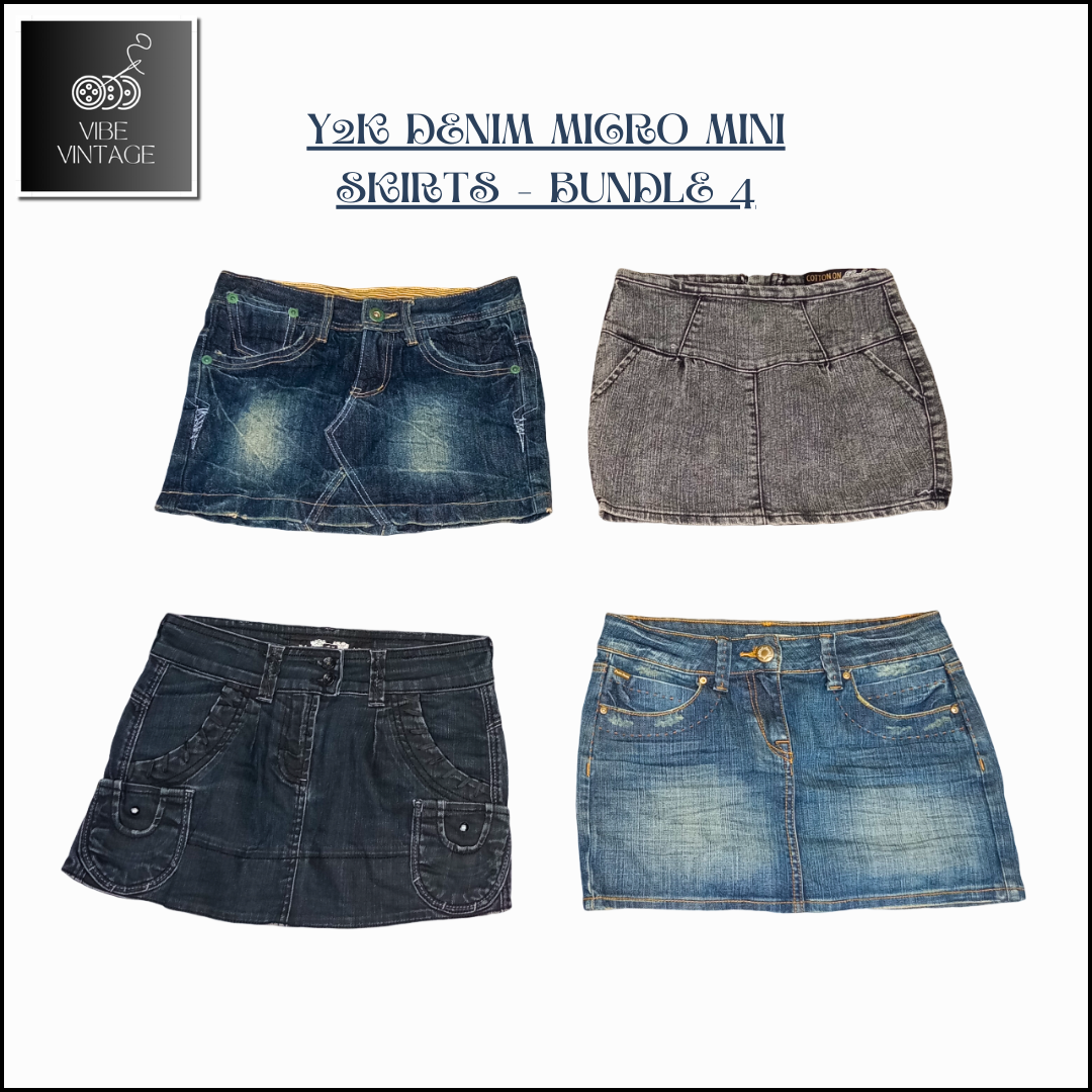 Y2K DENIM MICRO MINI SKIRTS - BUNDLE 4 - 10 PCS