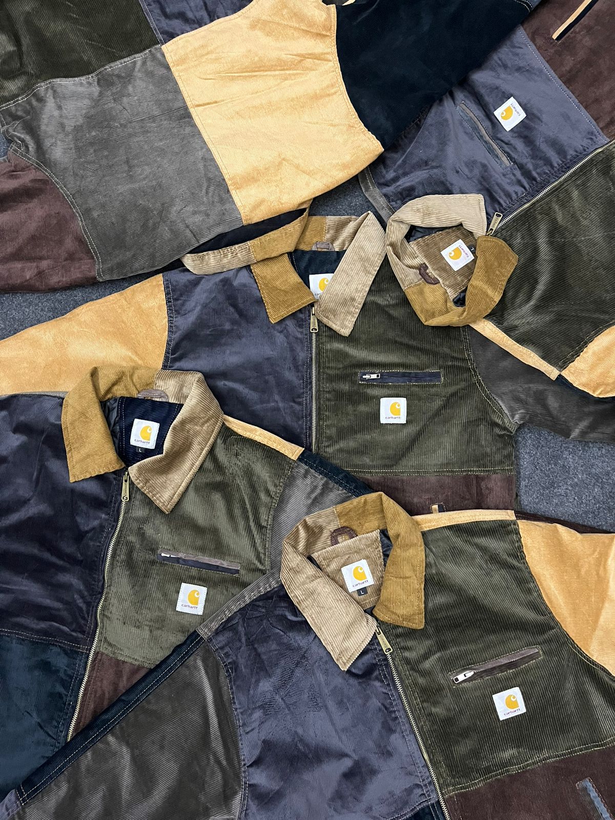 Vintage Carhartt Rework Style Detroit Patchwork Corduroy Jackets - MOQ 15 pcs