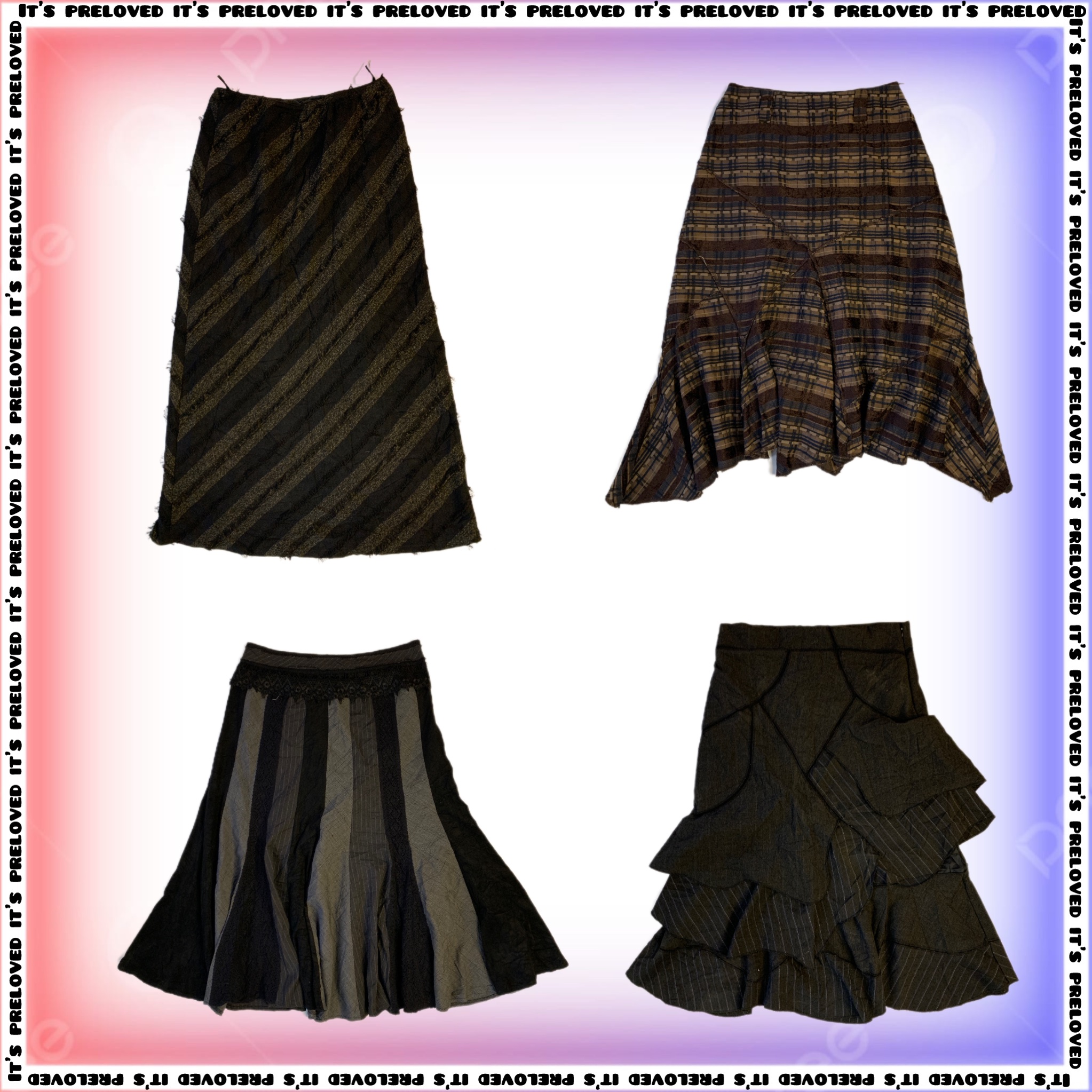 Layered Grunge Y2K Winter Skirts (SS-671)