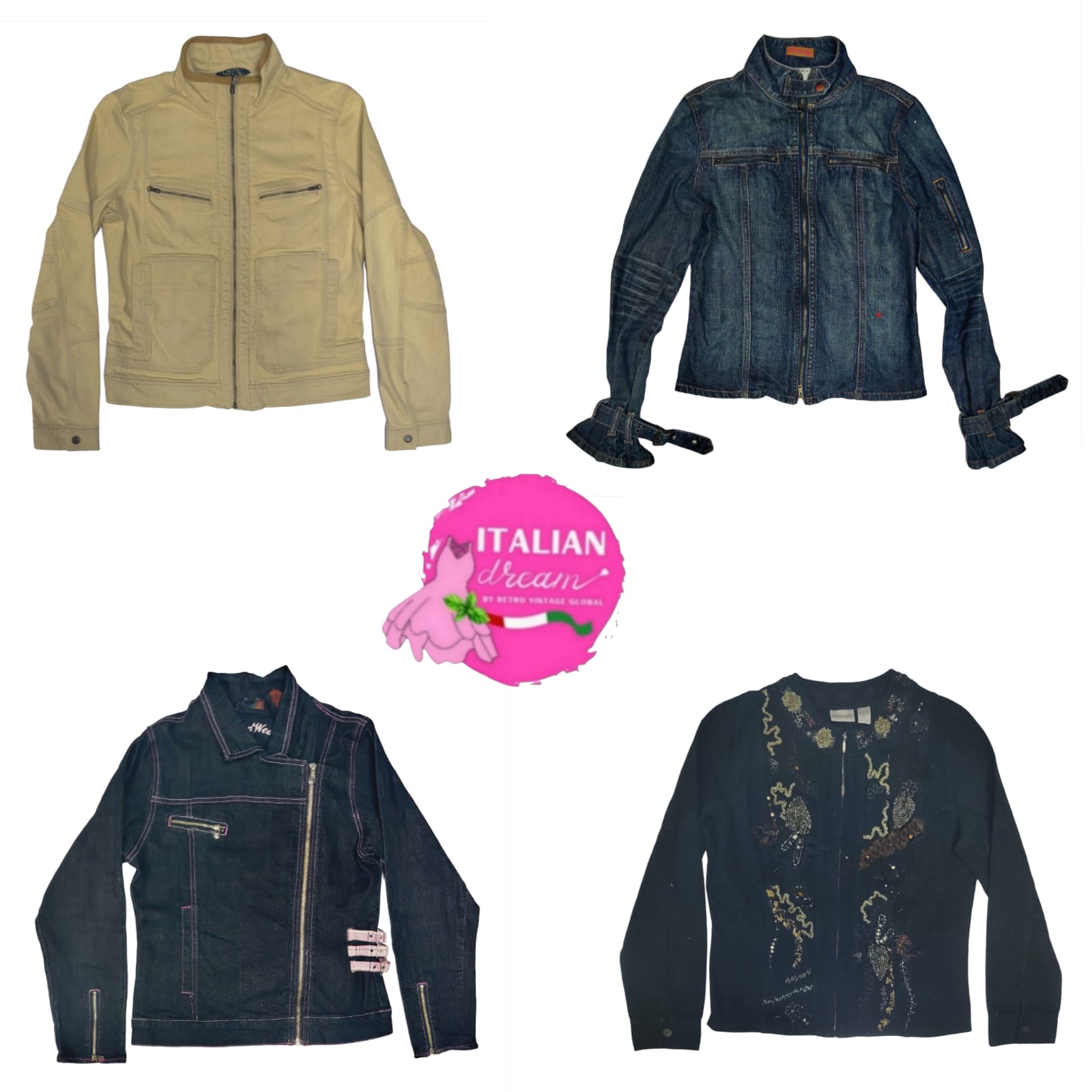 Veste zippée Y2K style biker mix