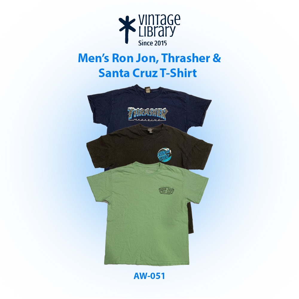 T-shirts pour hommes Ron Jon, Santa Cruz et Thrasher 20 pcs