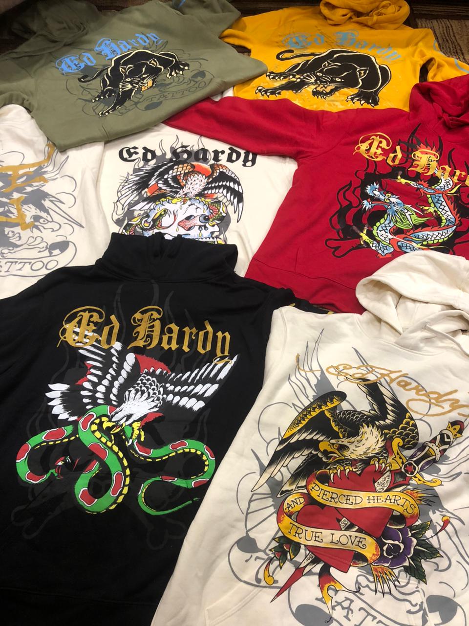  Sweatshirts à capuche ED Hardy pour hommes Stock surplus frais de l'usine - 30 pcs »