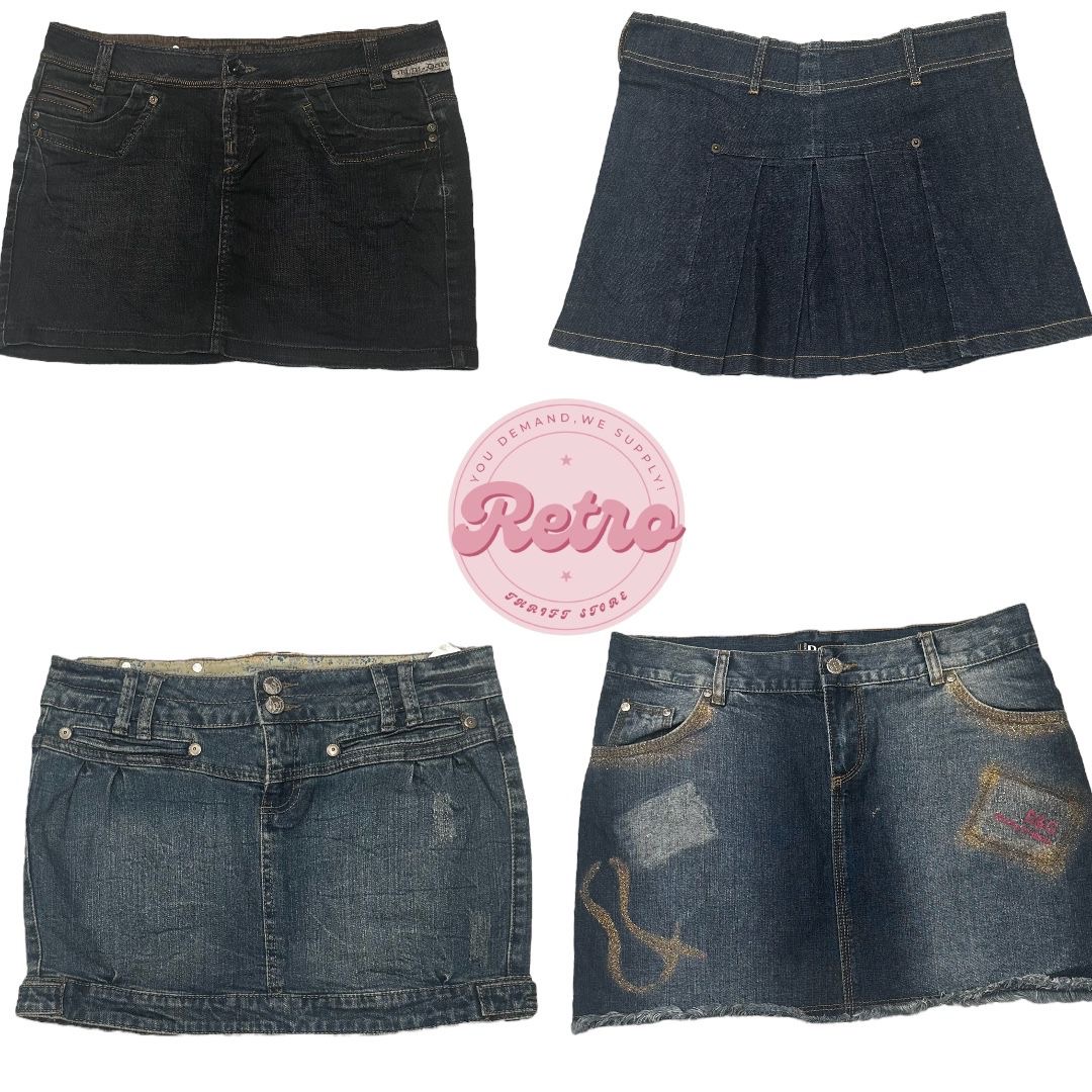 Y2k denim mini/micro mini skirts 20 pieces