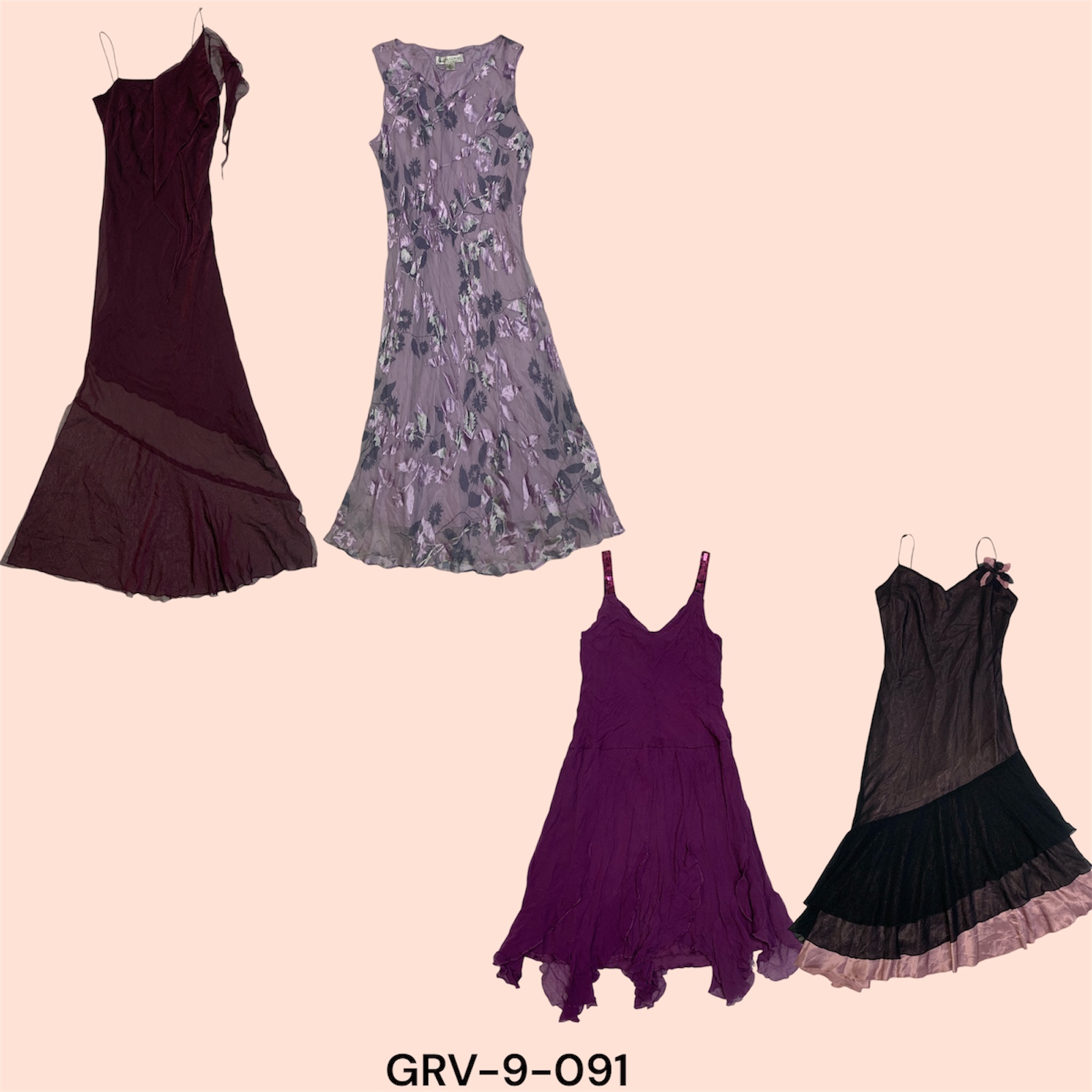 Y2K Purple Dress – Trendy Poly Fabric for a Flirty Vibe(9-091)