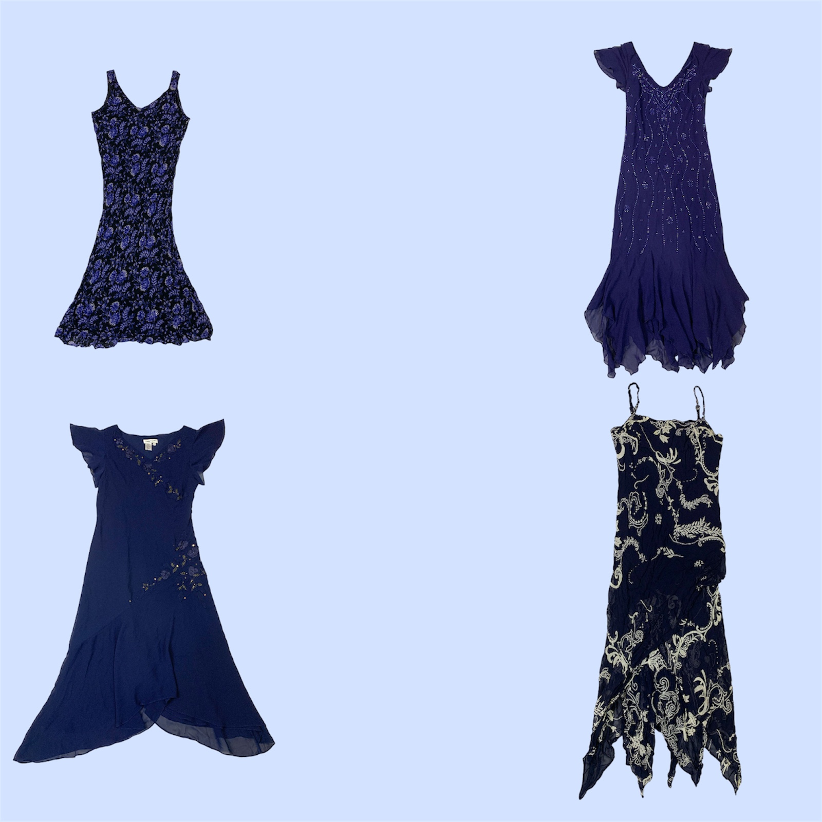 Chic Y2K Blue Poly Dress – Effortlessly Stylish & Trendy(9-096)