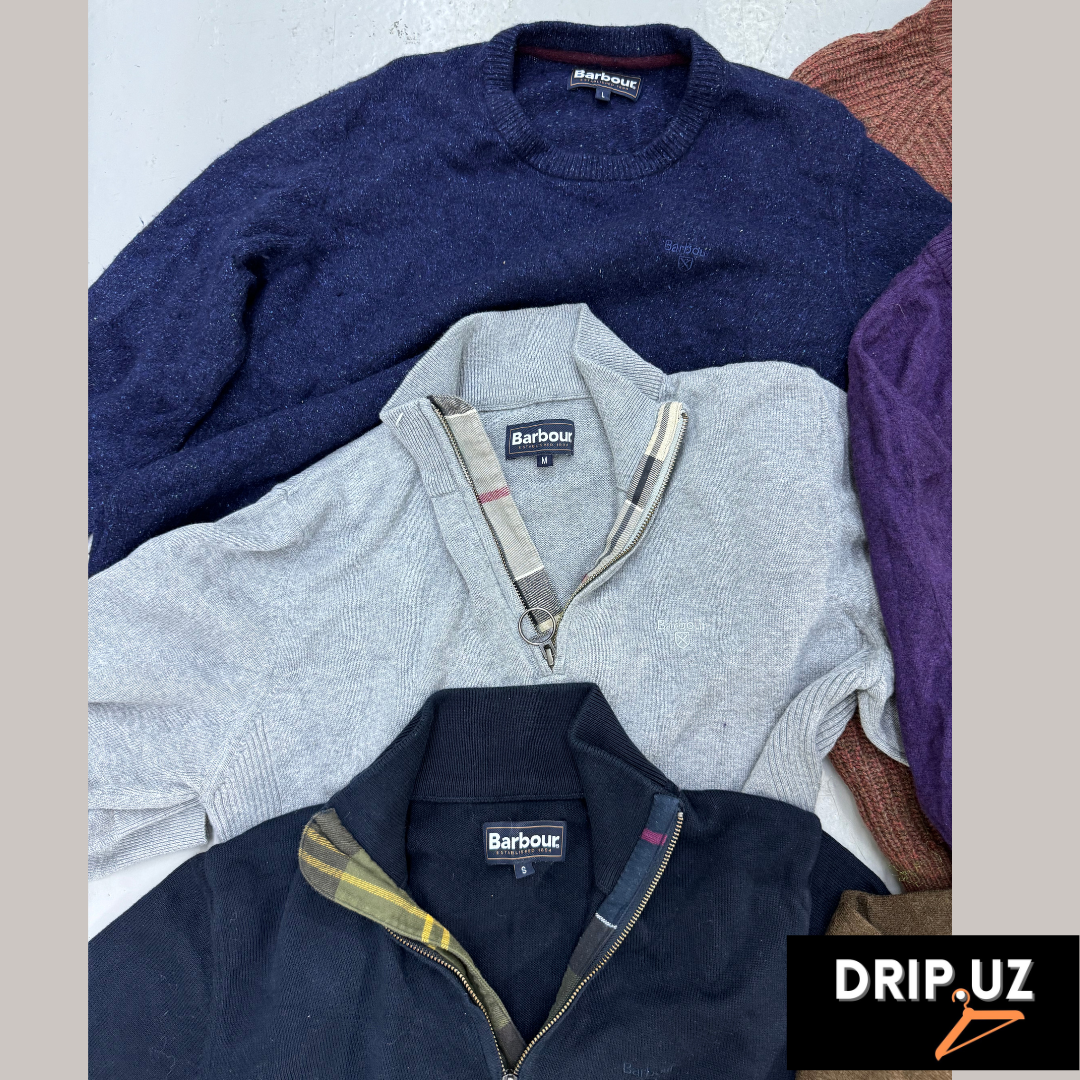 Burberry & Barbour Sweater Bundle, Quarter Zip, Cable Knit