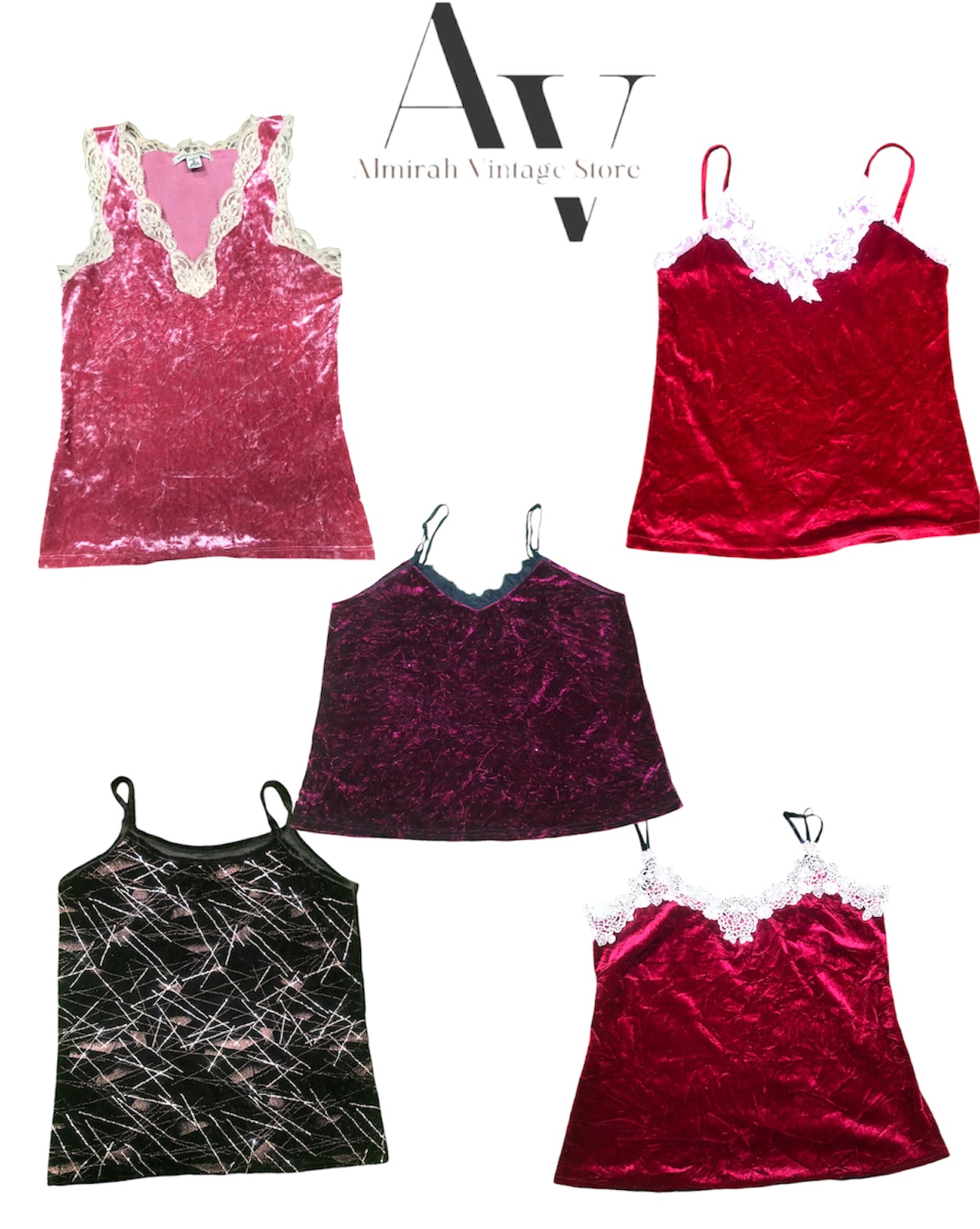 Belle CAMISOLE EN VELOURS (NOIR ET ROUGE)