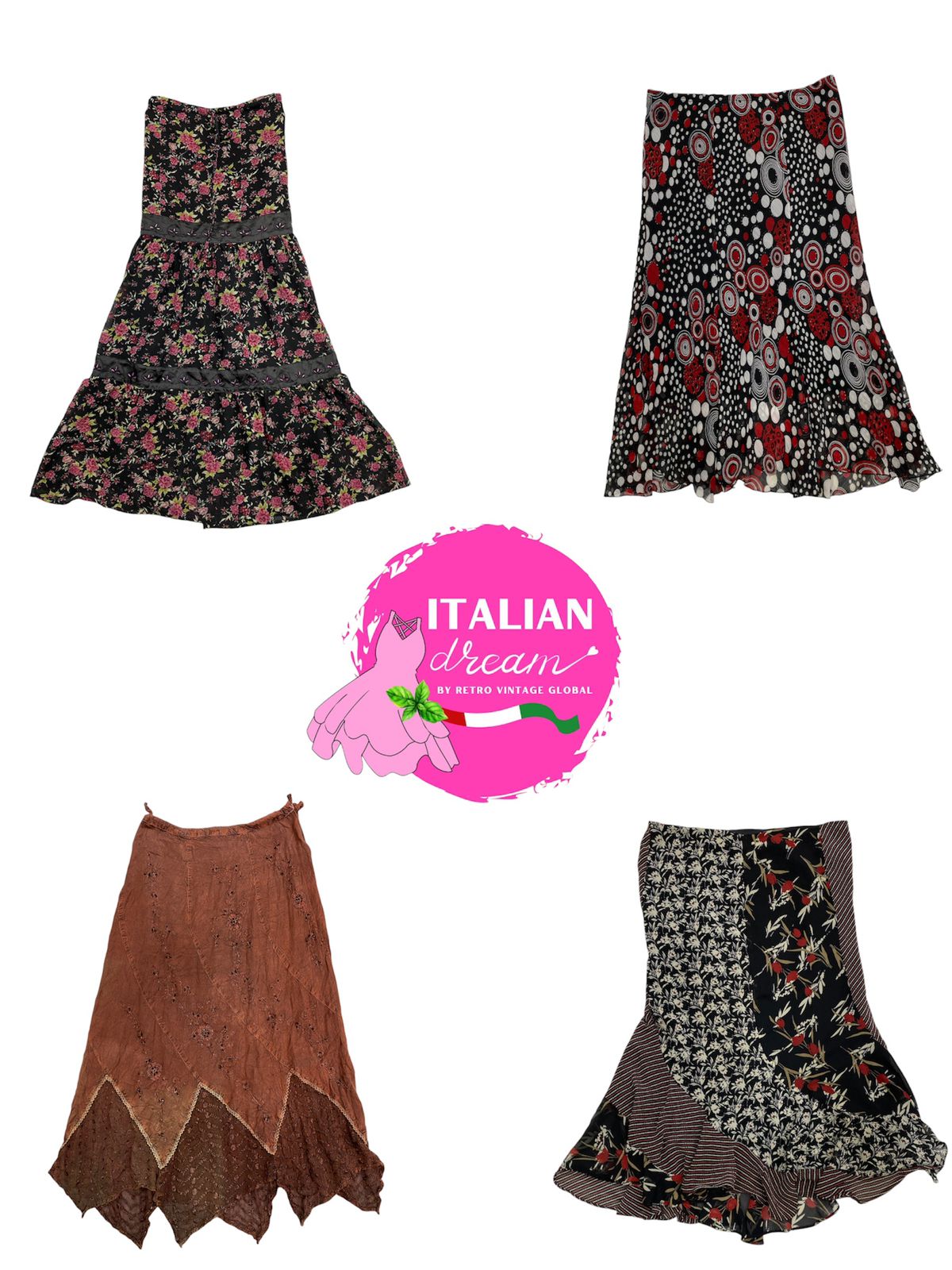 Dark Fairy Asymmetrical Floral Skirts Mix