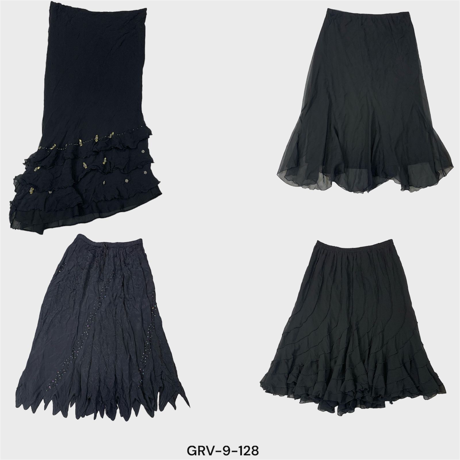 Jupe en poly noir Y2K – Adoptez le style rétro avec une touche moderne (9-128)
