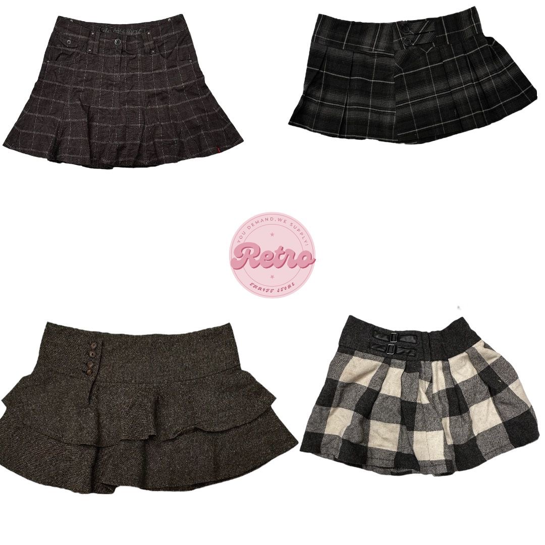 Y2K Check Print Skirts 10pcs