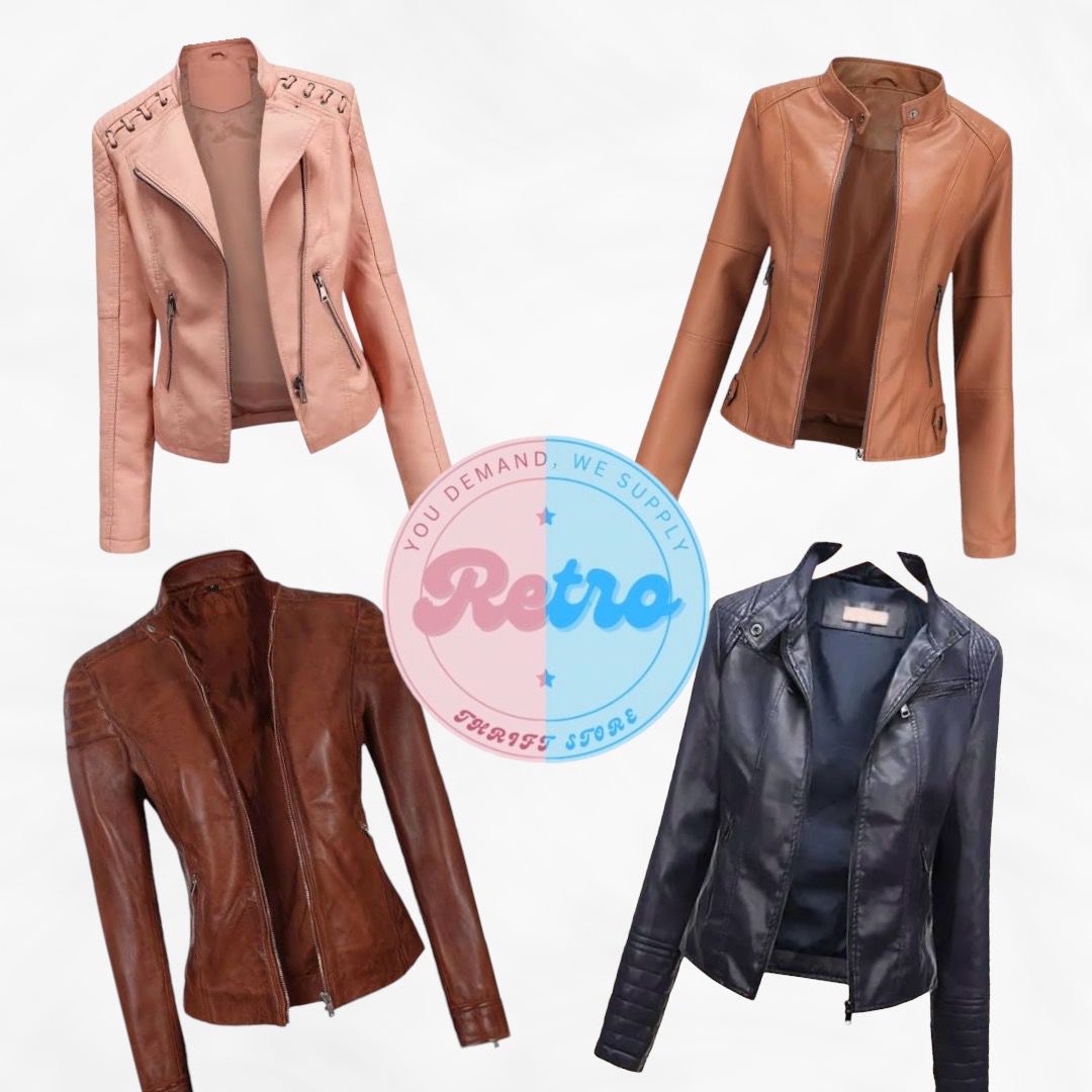 Y2K Front Zipper Leather Jackets 10pcs