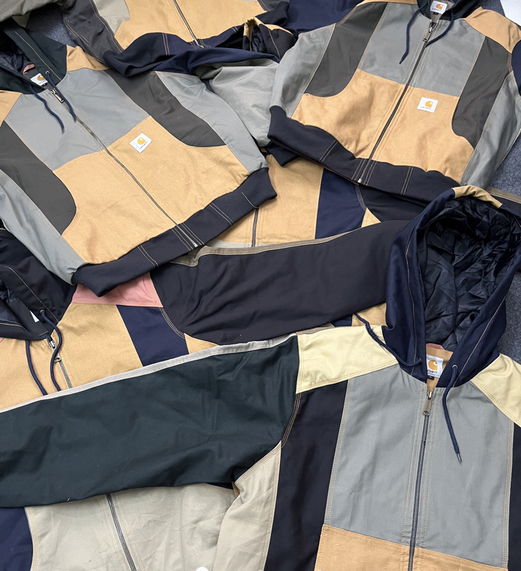 Sweat-shirts à capuche patchwork de style rework Vintage Carhartt Toutes tailles - MOQ 15 pièces