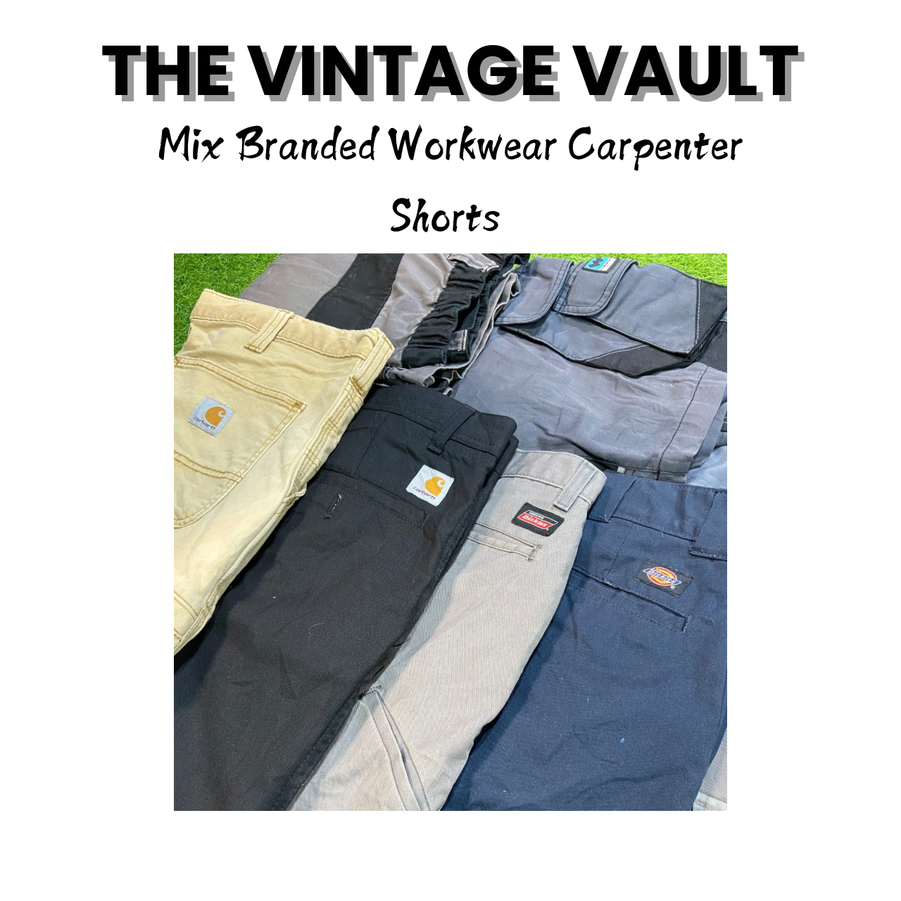 Branded workwear carpenter shorts 50 pcs including Carhartt and dickies