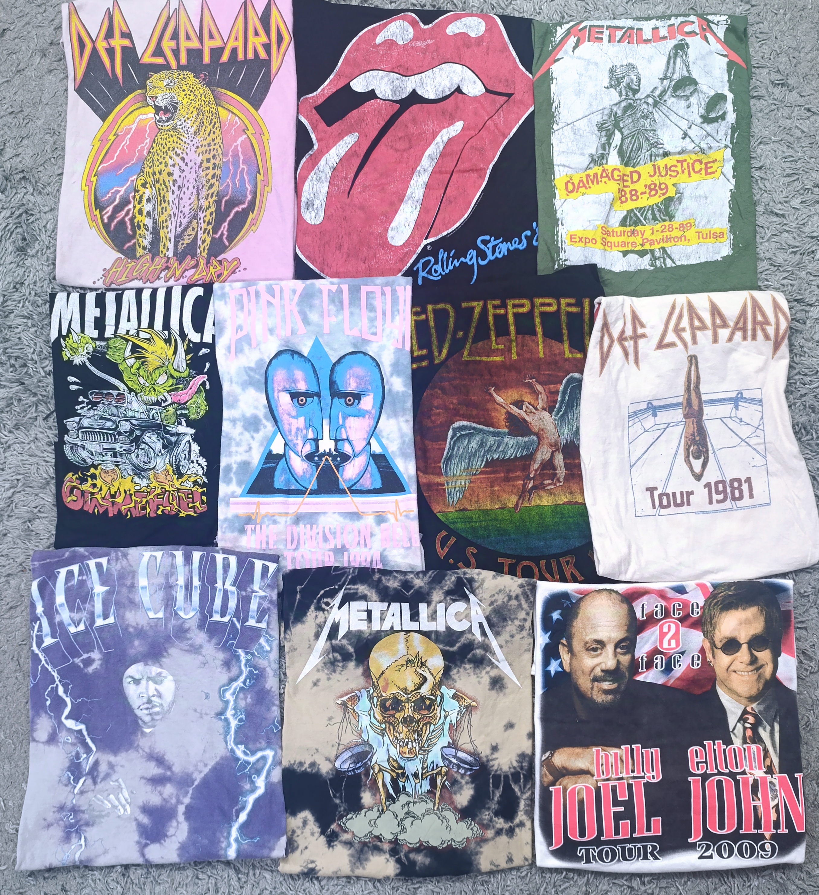 T-shirts de musique des années 80 et 90