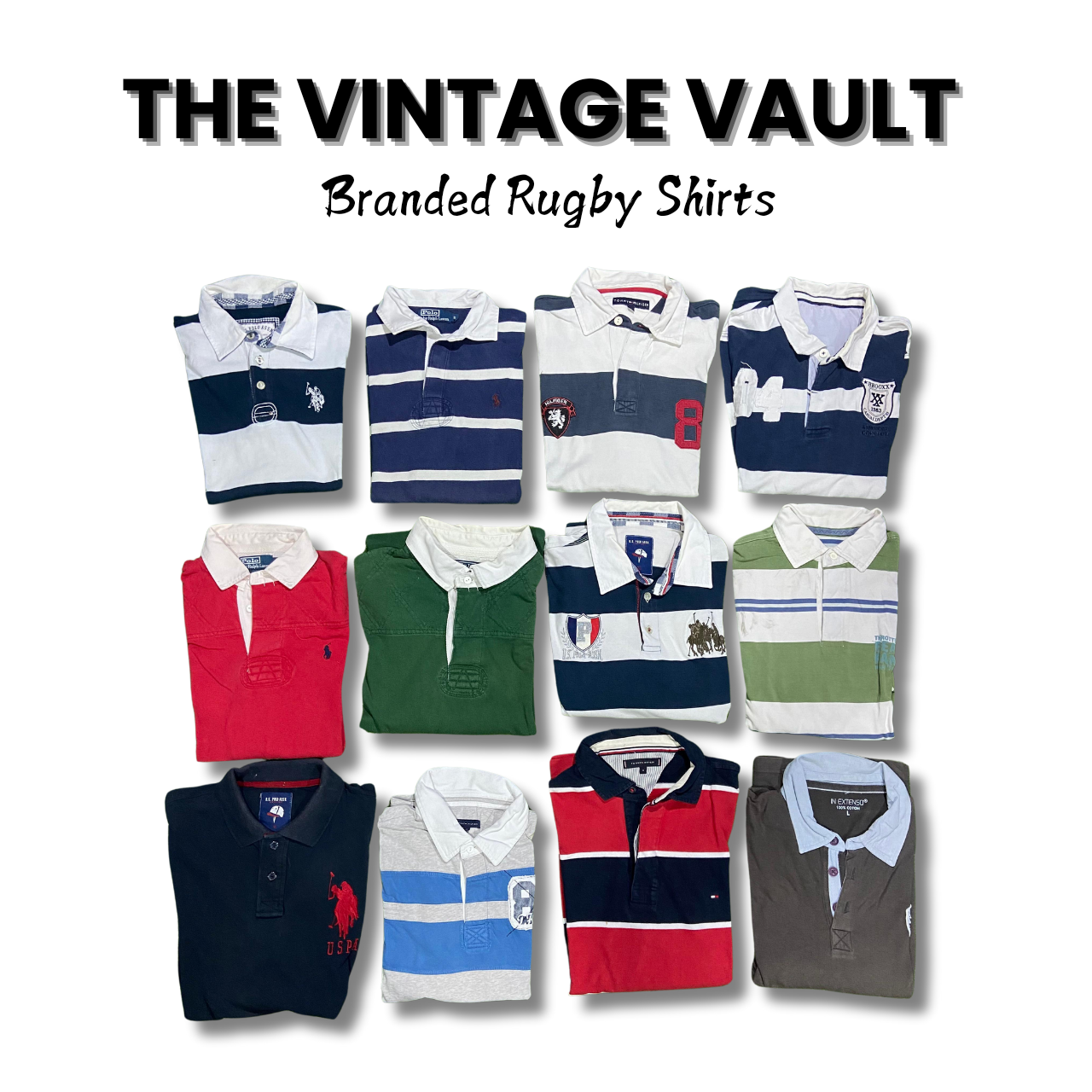 Chemises de Rugby Vintage 25 pièces, y compris Polo Ralph Lauren, Tommy et d'autres.