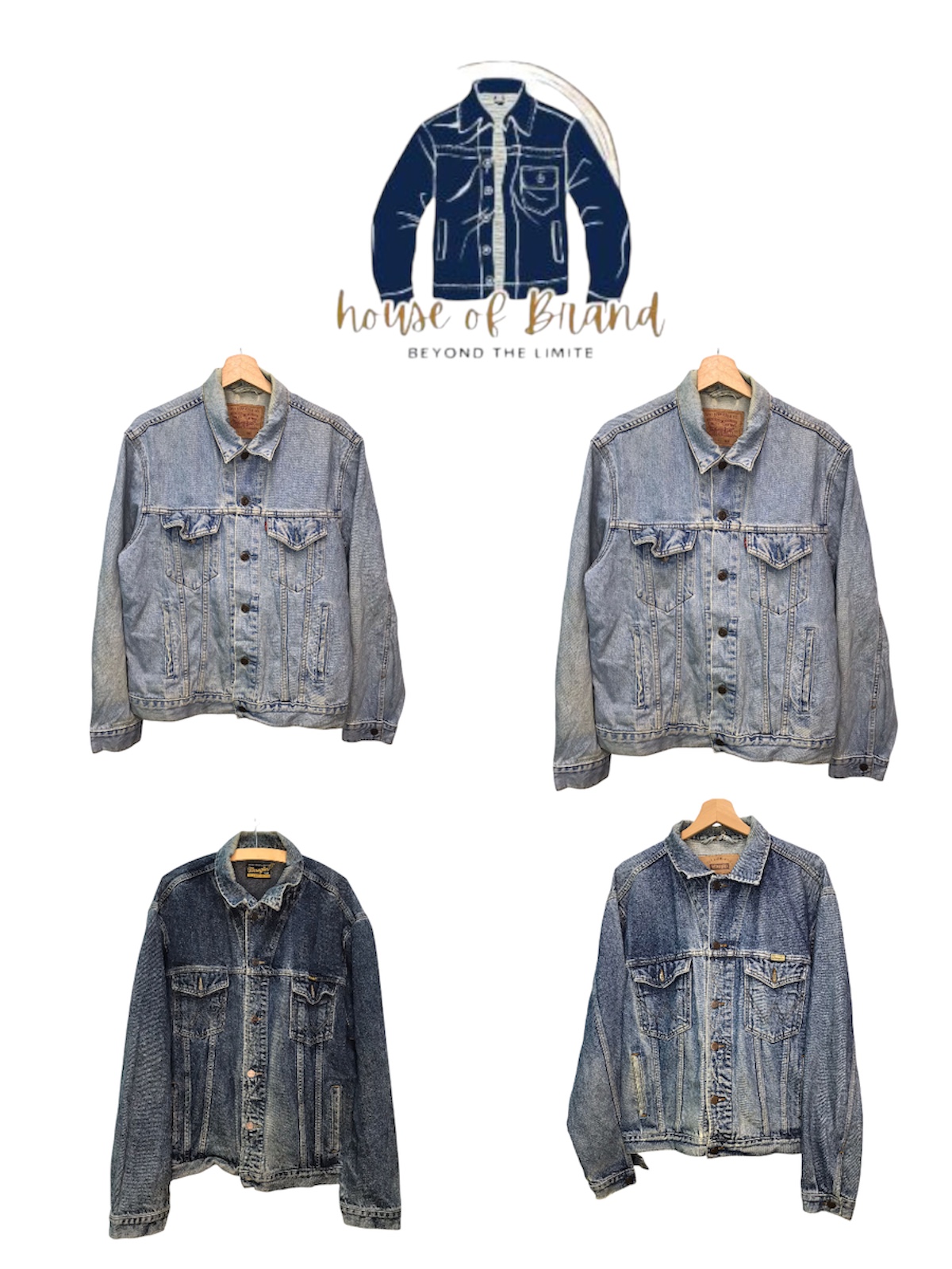 Veste en denim Levis et Wrangler