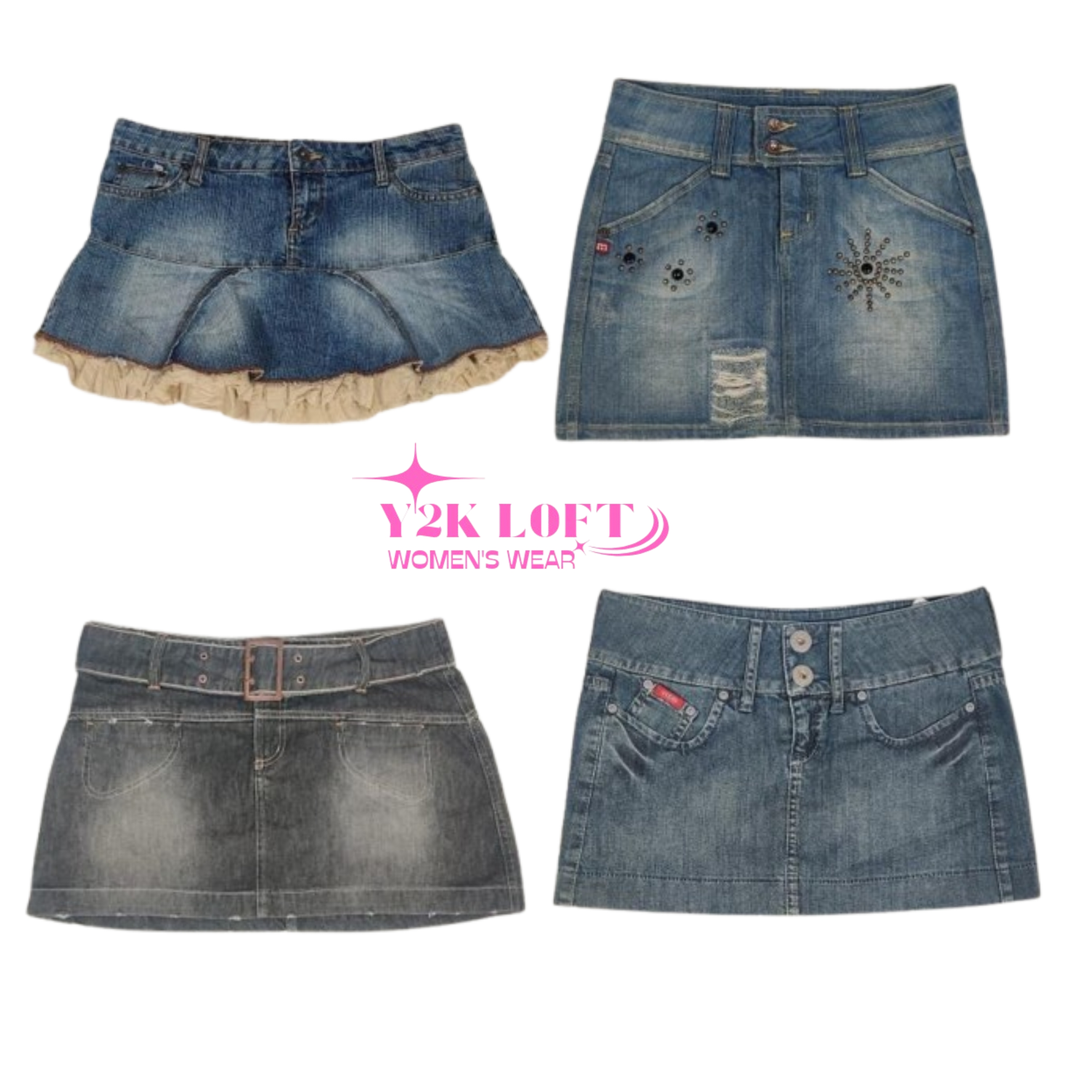 Y2K Britney Era Denim Micro Mini Skirt