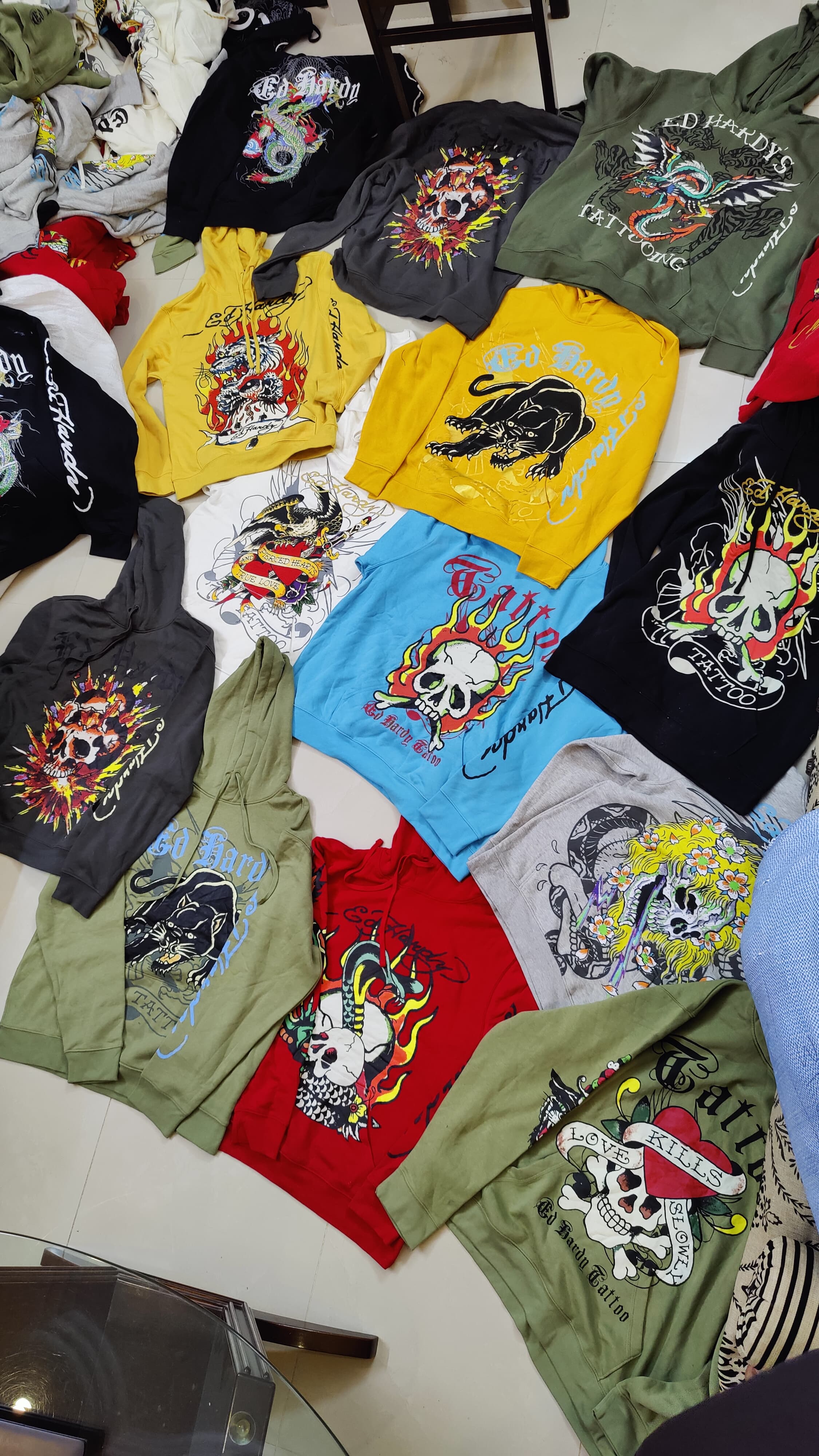 ED Hardy Hommes Sweat-shirts à capuche - Stock restant 37 pièces