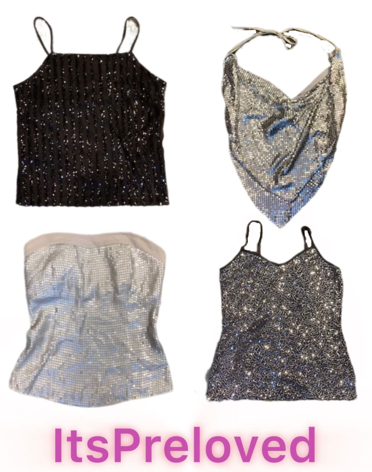 Lets rock the night x Y2k Beaded Tops(RX-809)