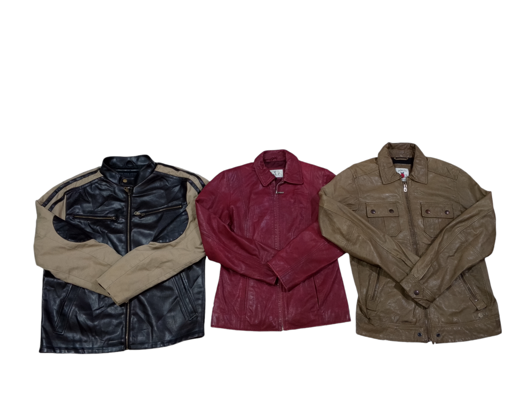 90s color leather structure jackets mix - 11 pcs - 01/10/24