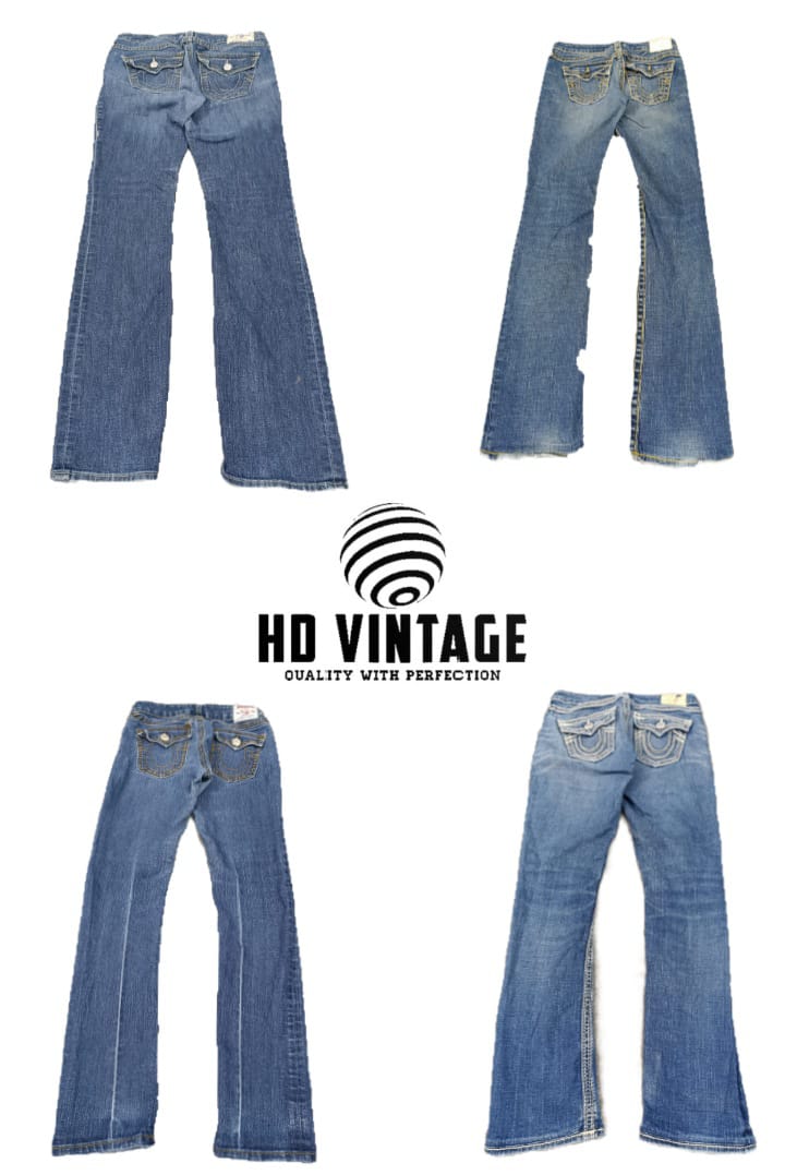 HD350 Ladies Y2K True Religion Flared ans Straight Jeans - 25 pcs