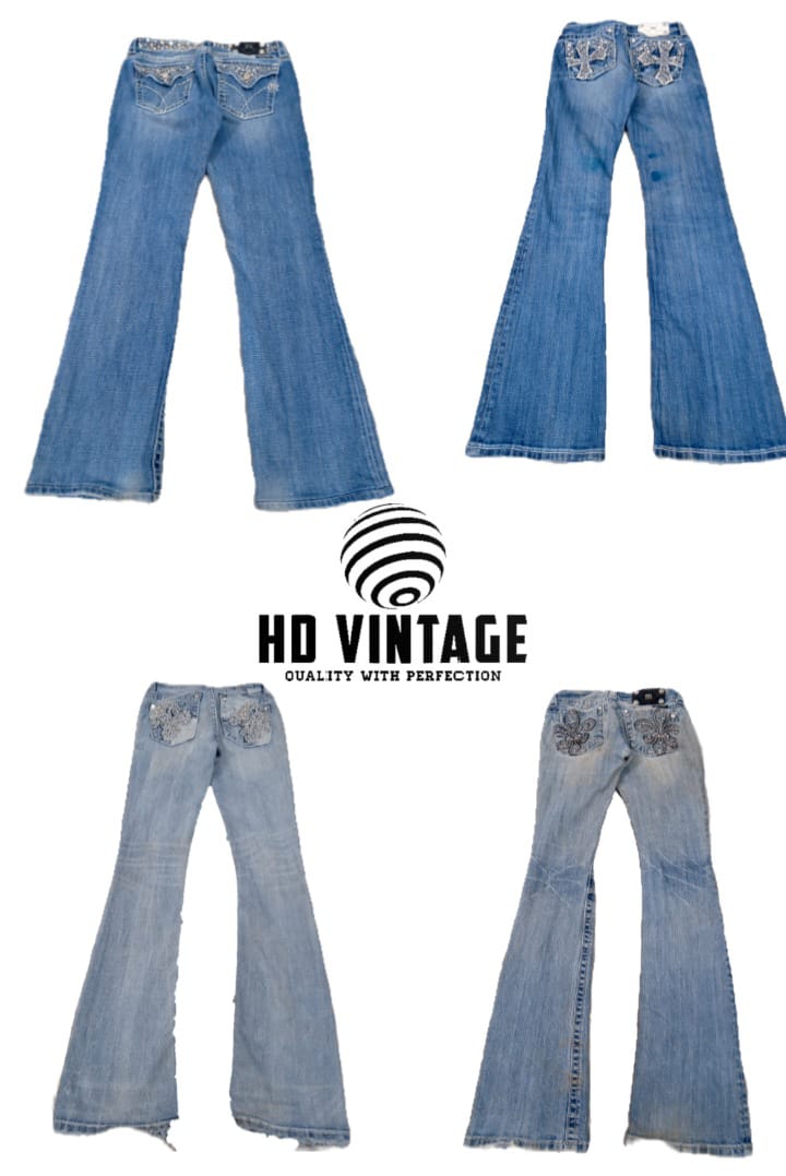 HD349 Ladies Y2K Miss Me Flared and Straight Jeans - 14 pcs