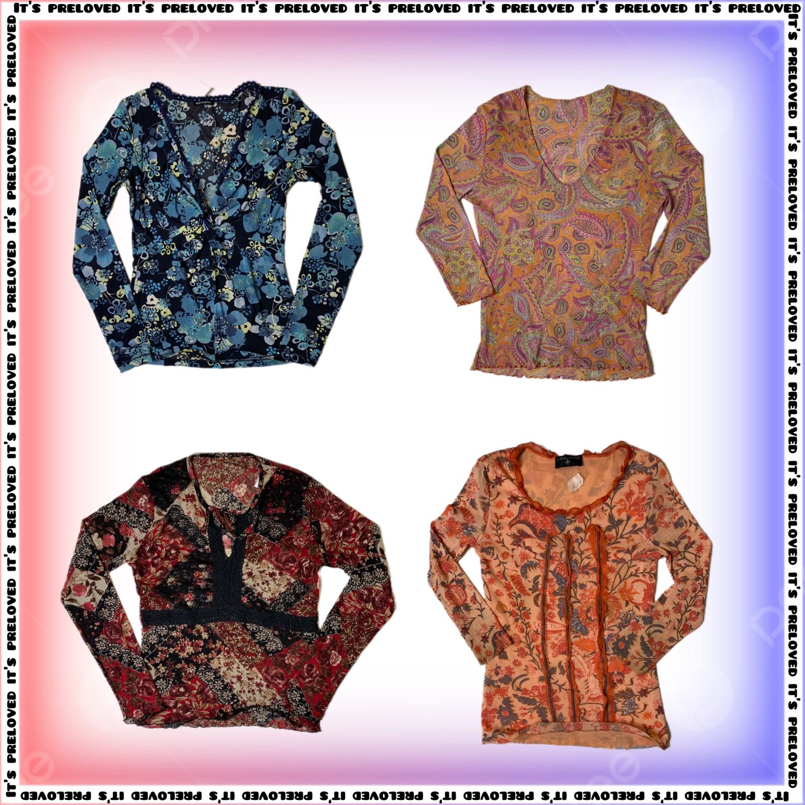 Boho Autumn Y2K Full Sleeve Tops Mix (SS-738)