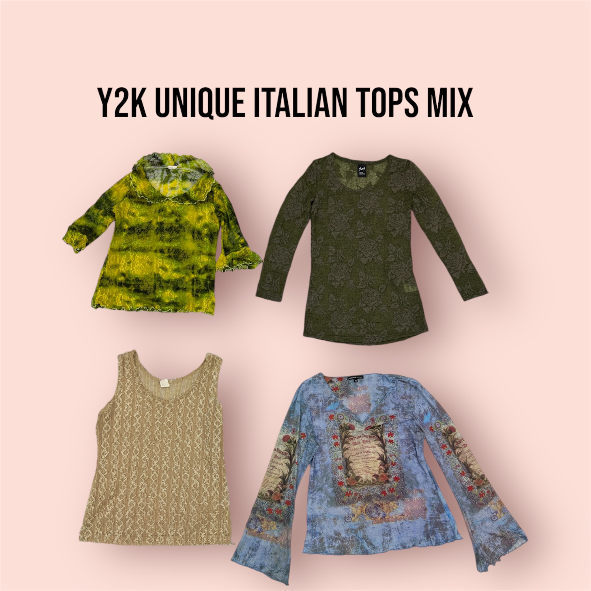 Y2K UNIQUES HAUTS ITALIENS MÉLANGE