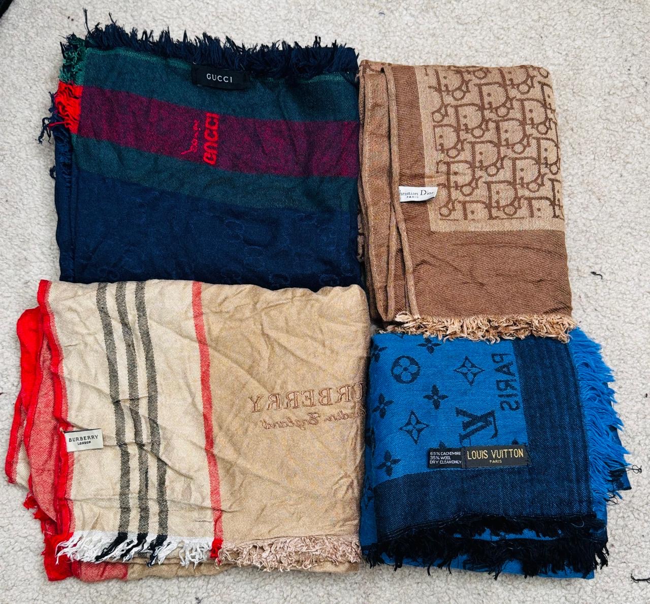 LV/Dior/Burberry Luxury Shawls 10 PCs