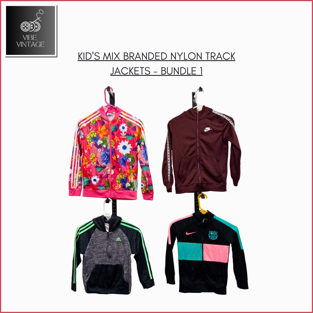 KID'S MIX BRANDED NYLON TRACK JACKETS - BUNDLE 1 - 30 PCS