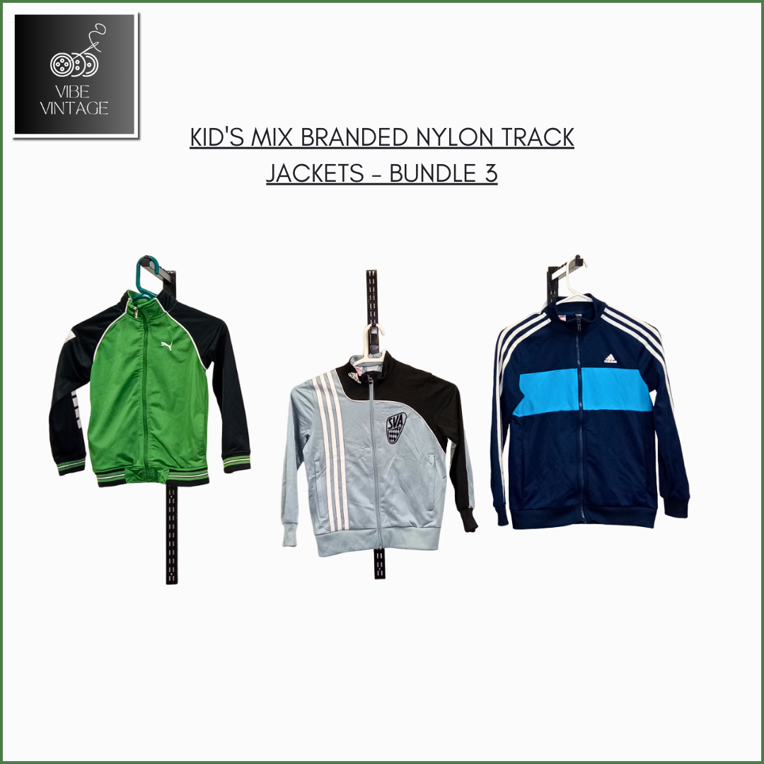 KID'S MIX BRANDED NYLON TRACK JACKETS - BUNDLE 3 - 30 PCS