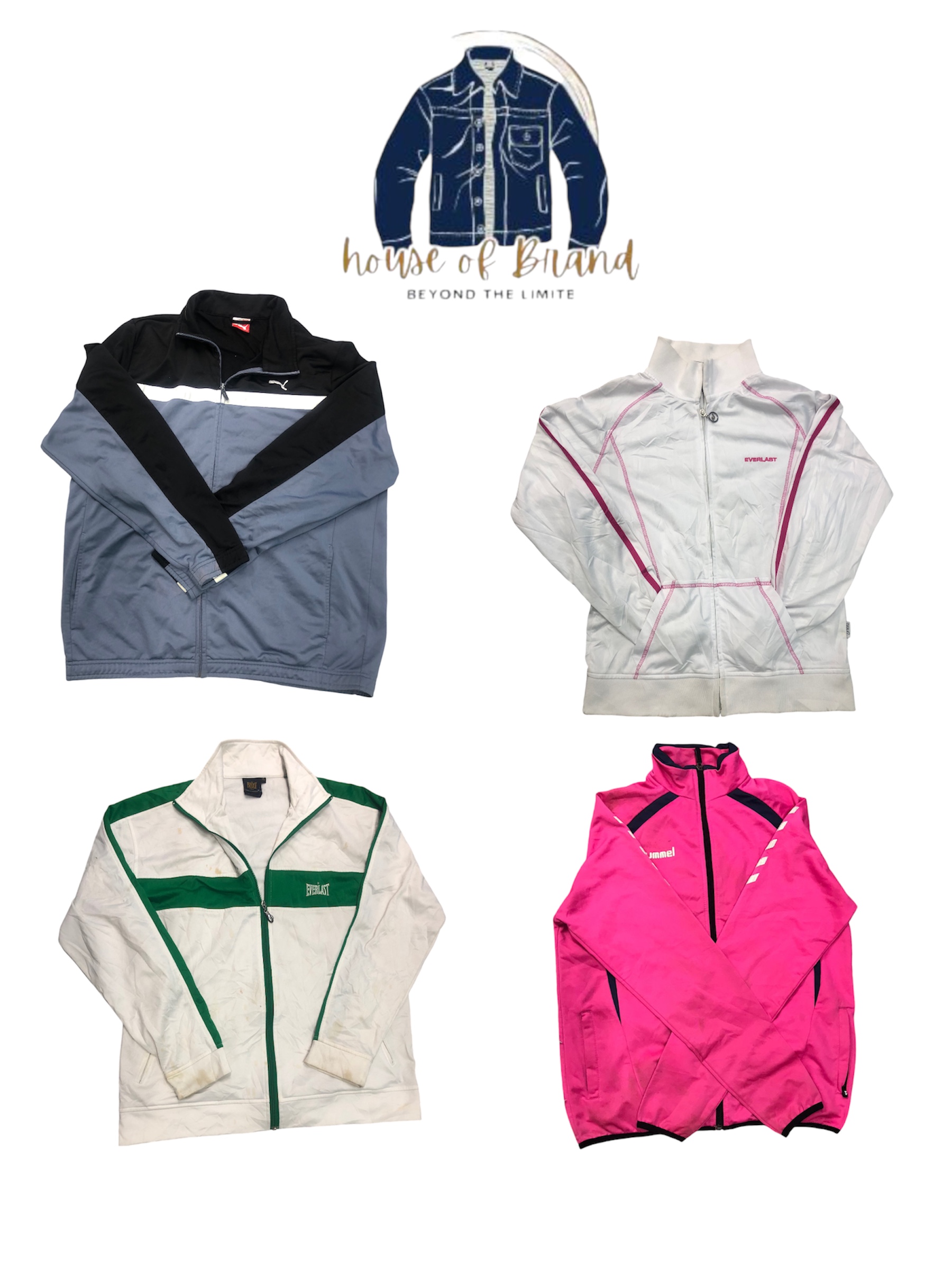 Puma, Everlast, NFL, Russell athletic and mixed brand track jackets