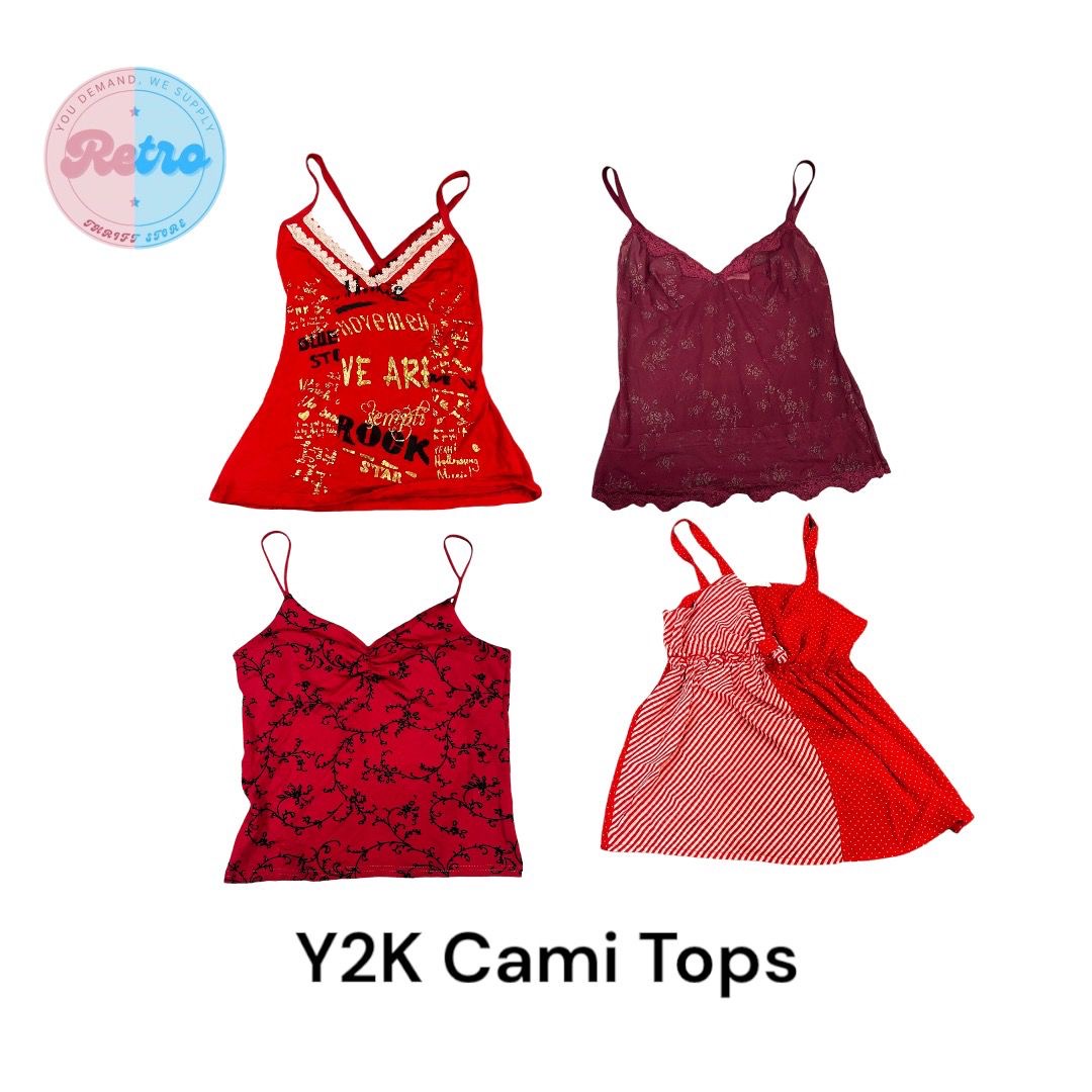 Y2K Chic The Ultimate Cami Tops: 20 Pieces