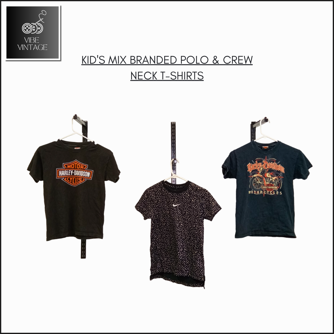 KID'S MIX BRANDED POLO & CREW NECK T-SHIRTS - 33 PCS