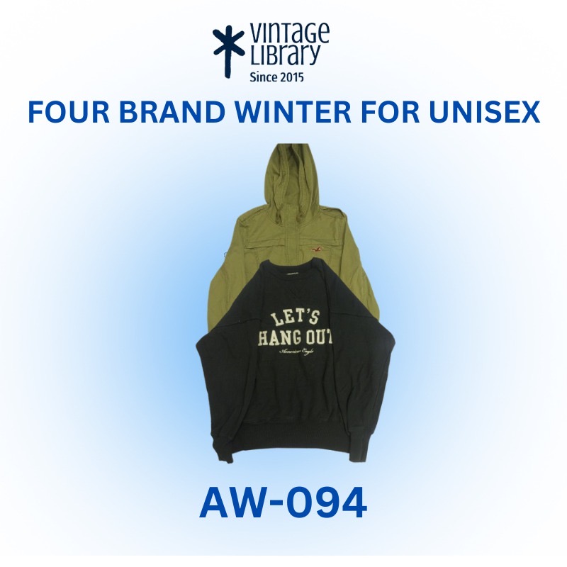 Unisex Four Brands Winter Tops 15 pieces